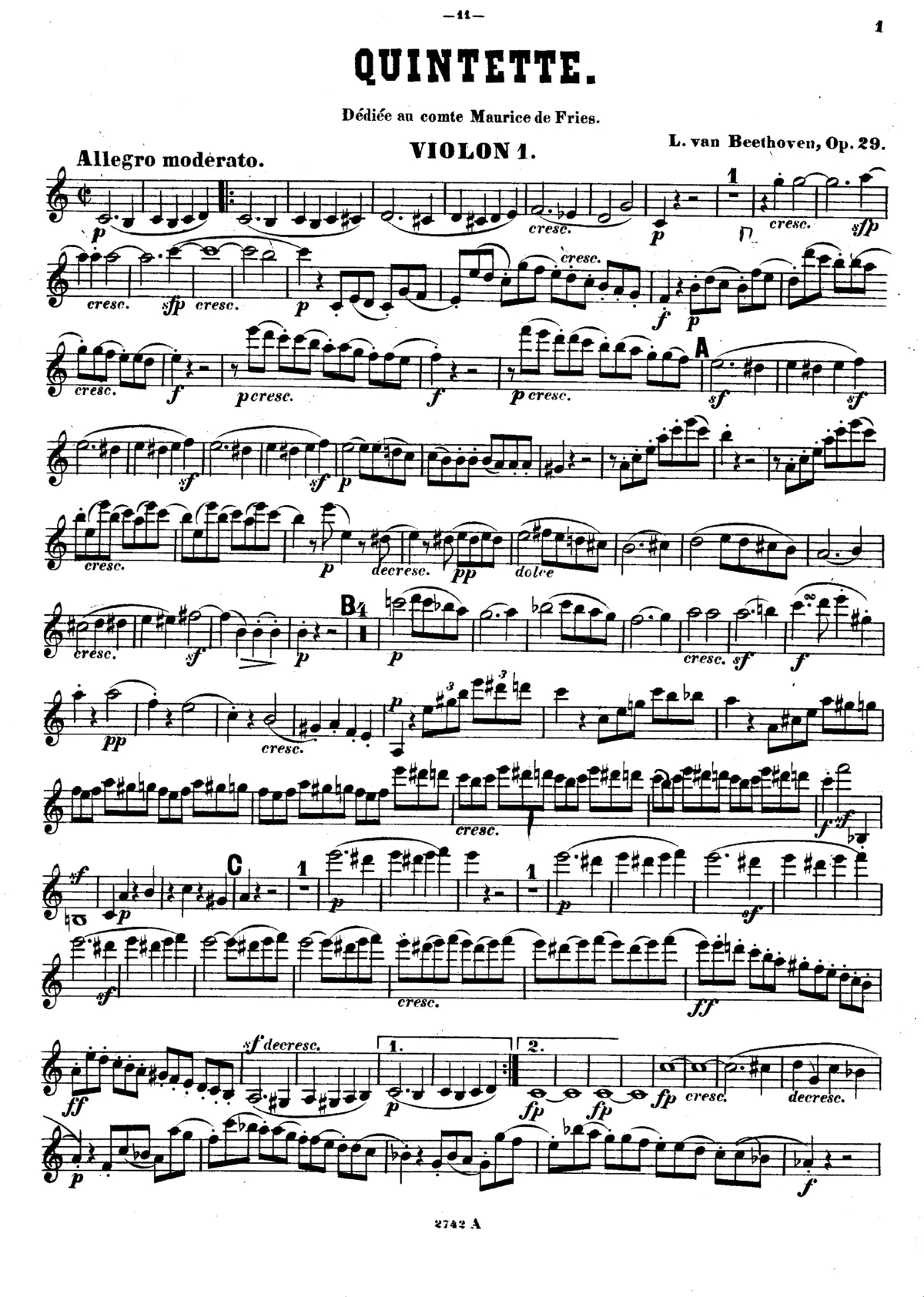 String Quintet No.2 - Page 1