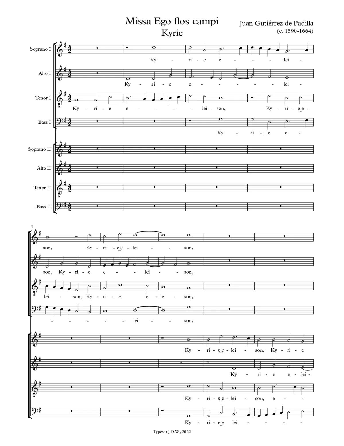 Missa Ego flos campi - Page 1