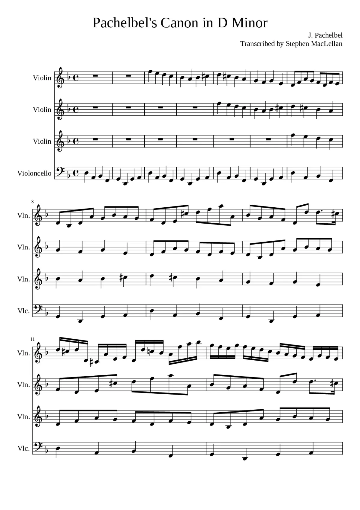 Canon and Gigue in D major P.37 - Page 1