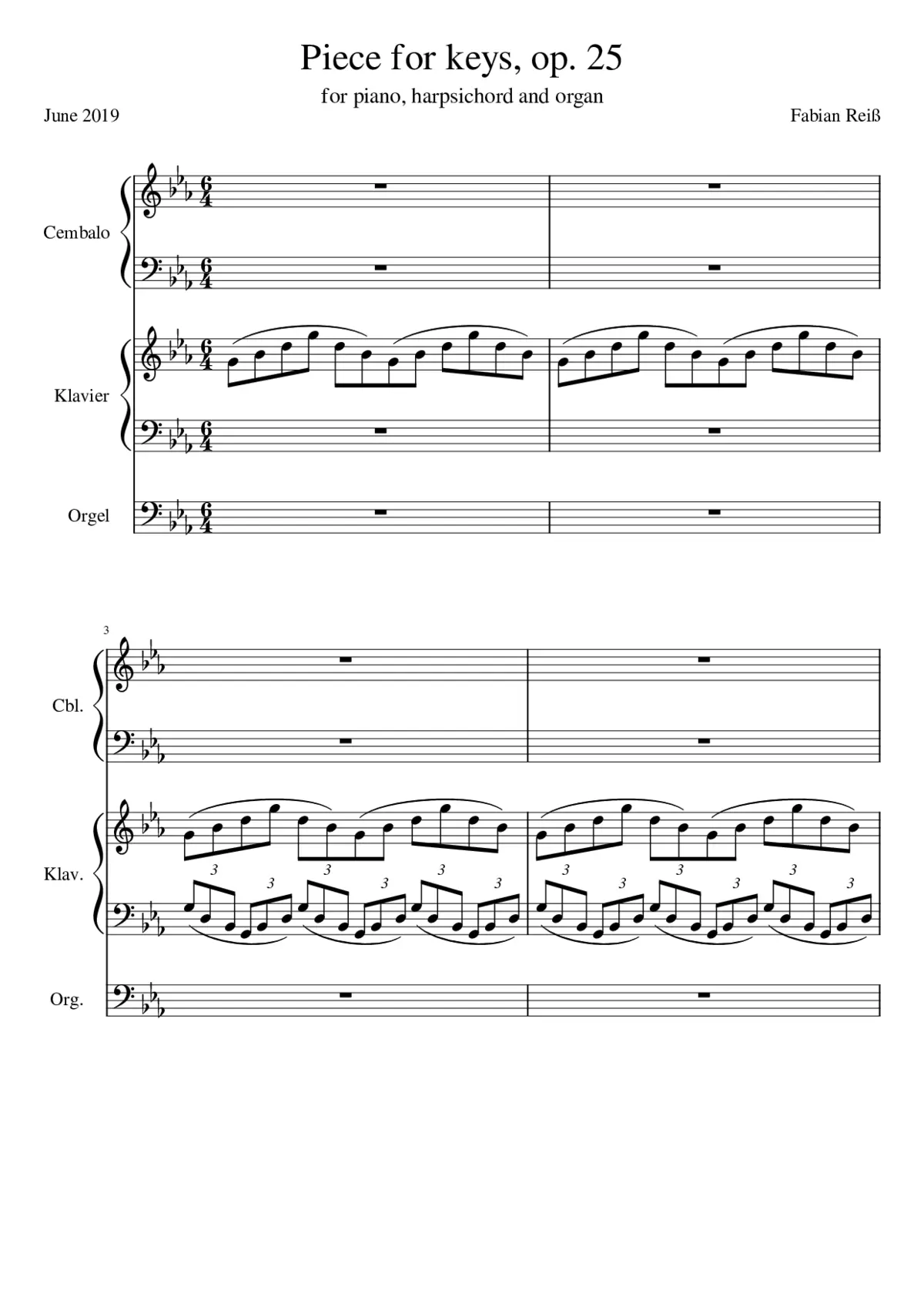 Piece for keys op. 25 - Page 1
