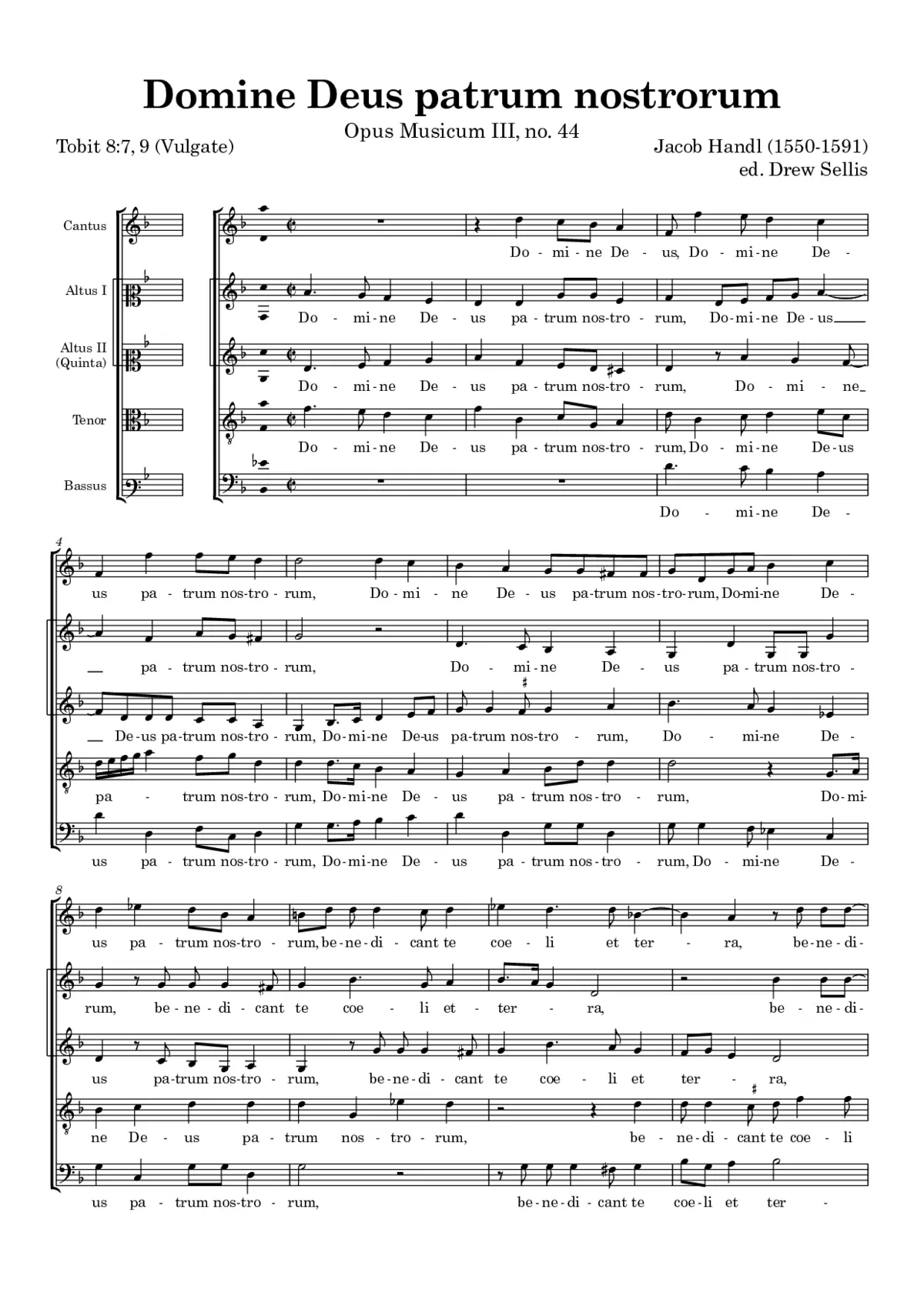 Domine Deus patrum nostrorum - Page 1