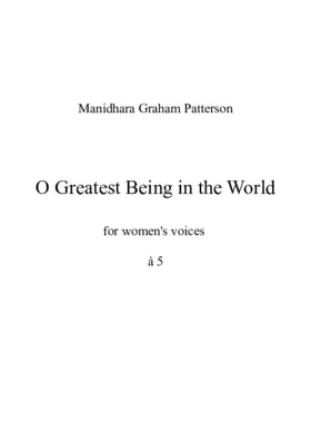 O greatest being in the world