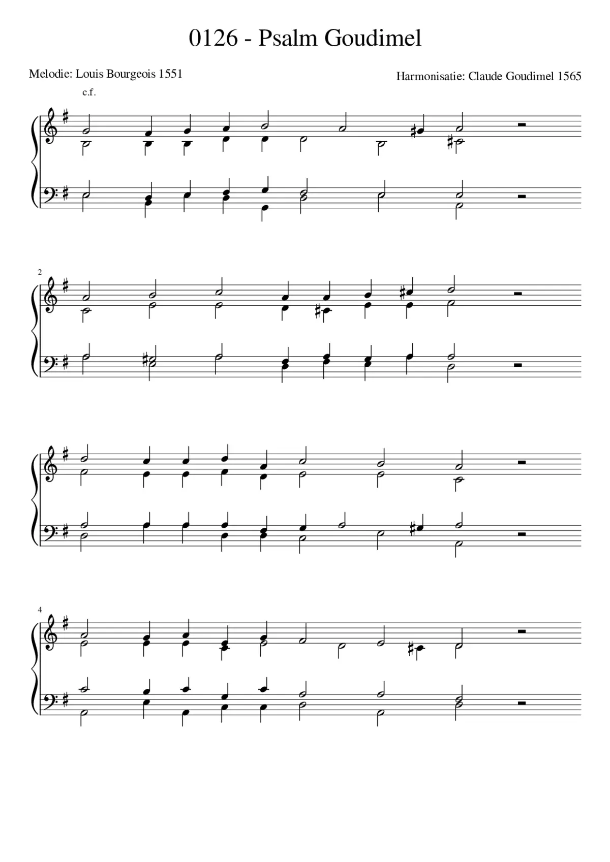 Goudimel Psalms 126 - Page 1