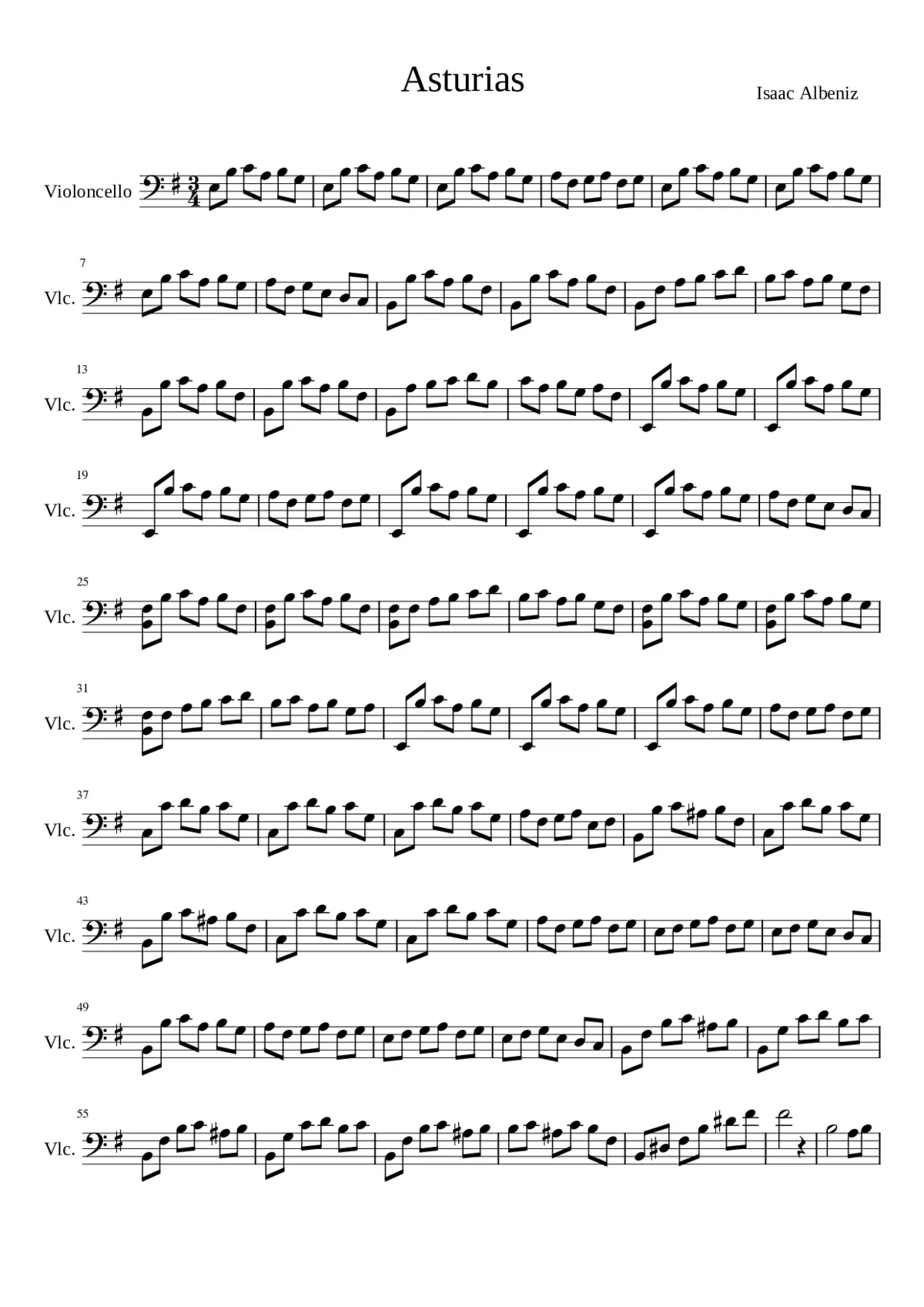 Asturias op. 47 No.5 - Page 1
