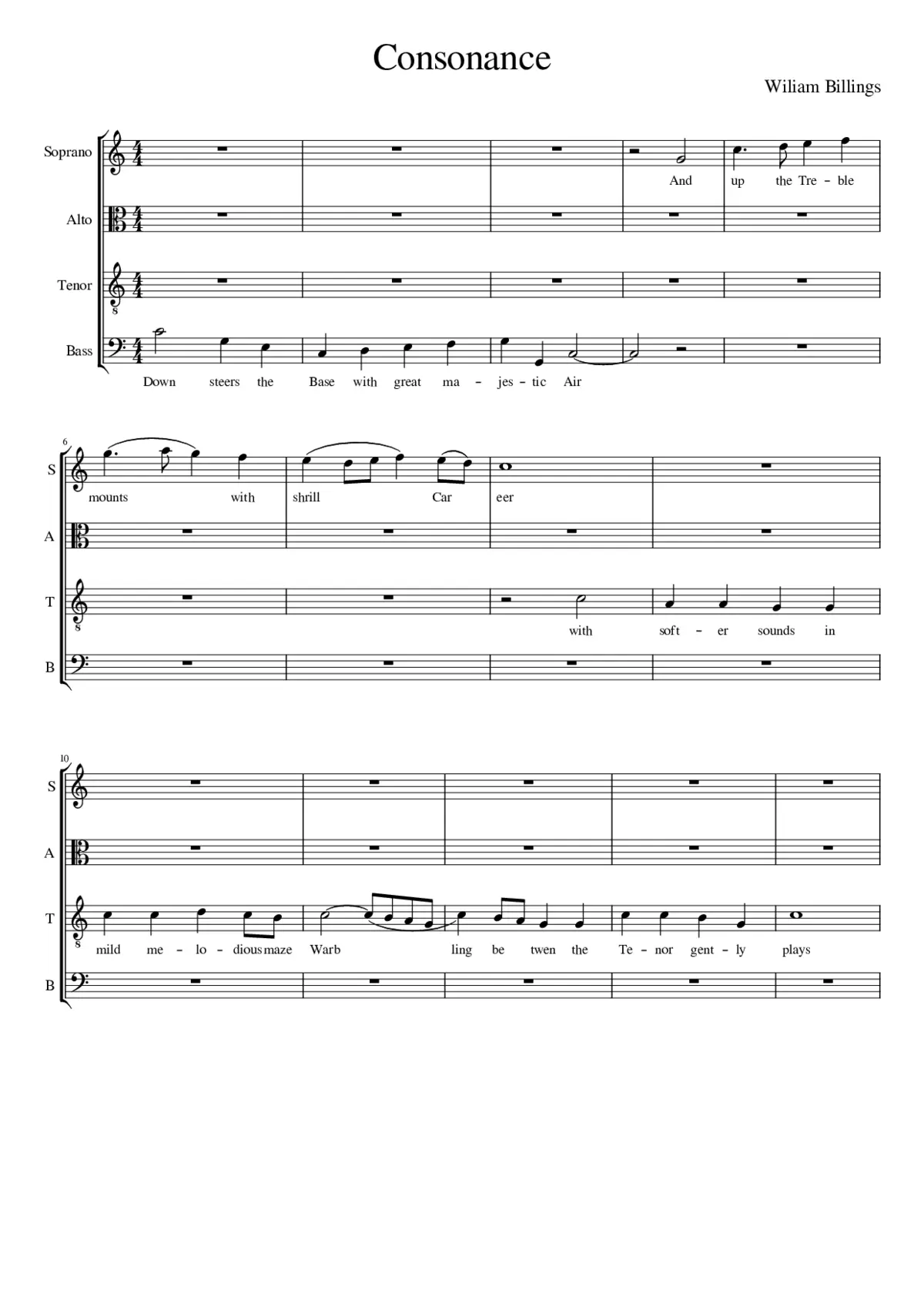 Down steers the Bass with grave majestic air - Page 1