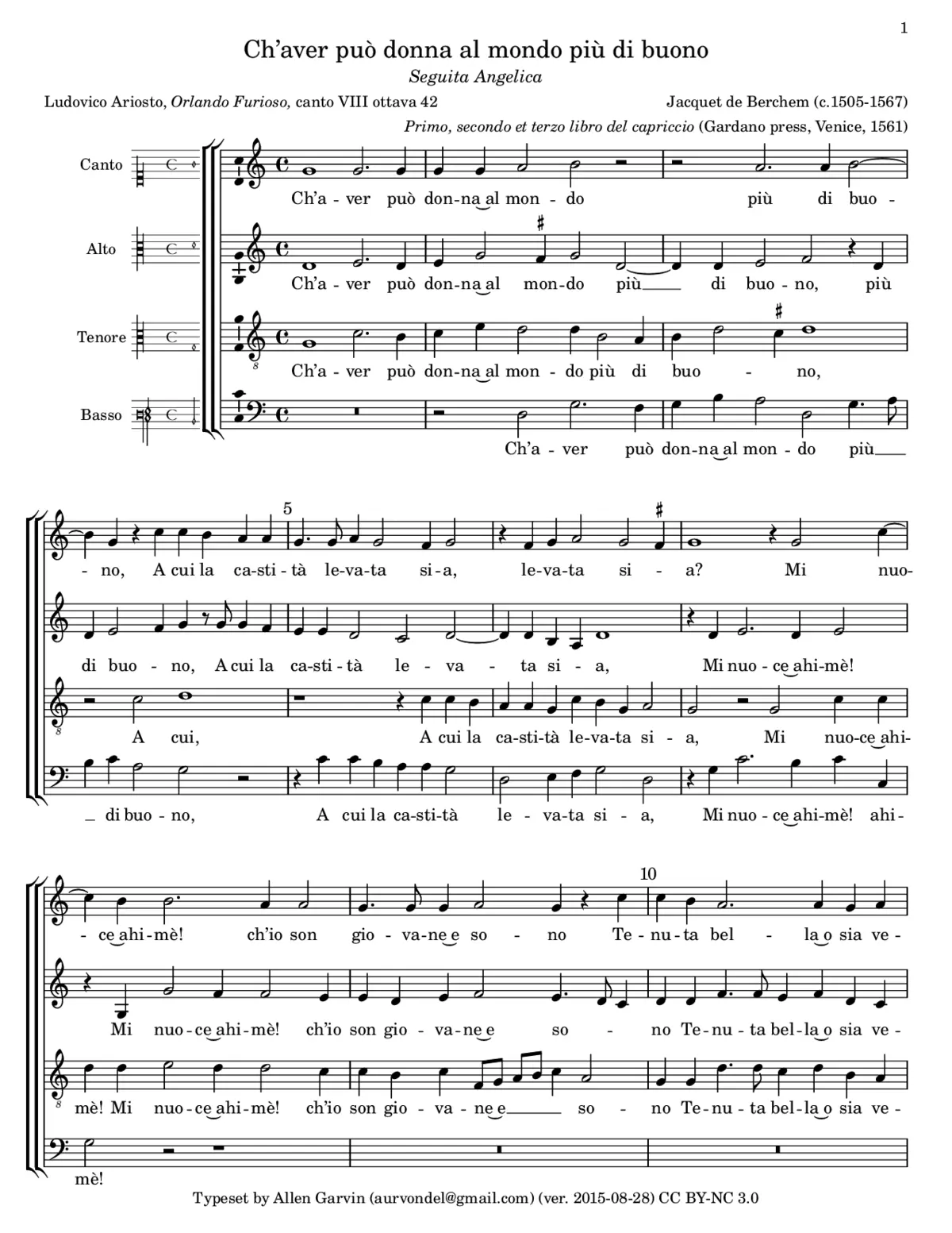 Ch'aver può donna al mondo più di buono - Page 1