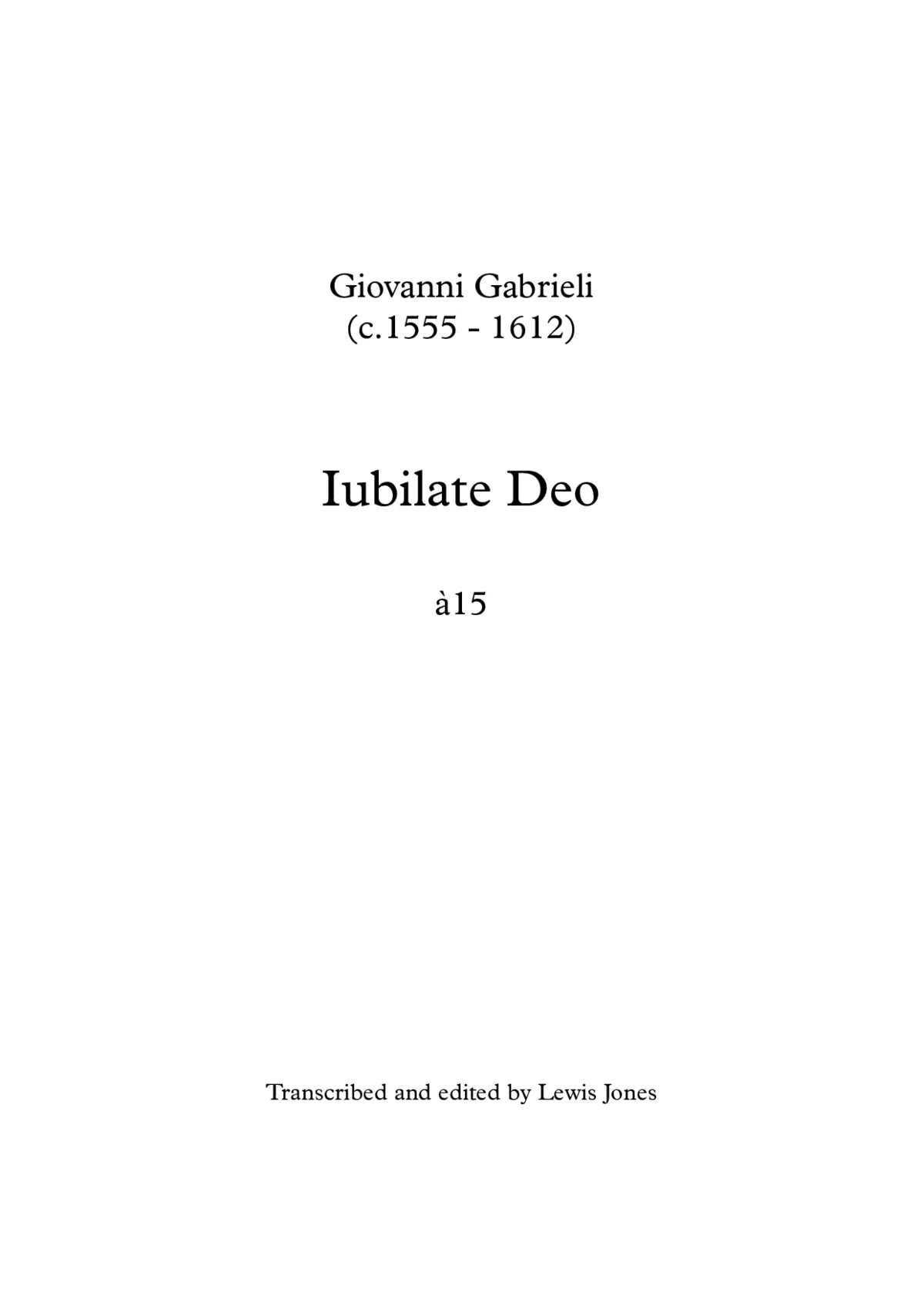 Iubilate Deo a 15 - Page 1