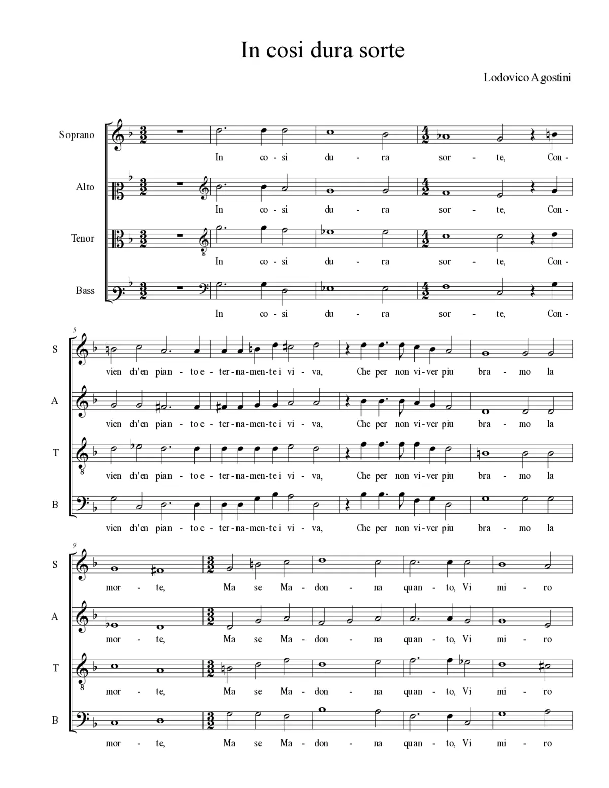 In cosi dura sorte - Page 1