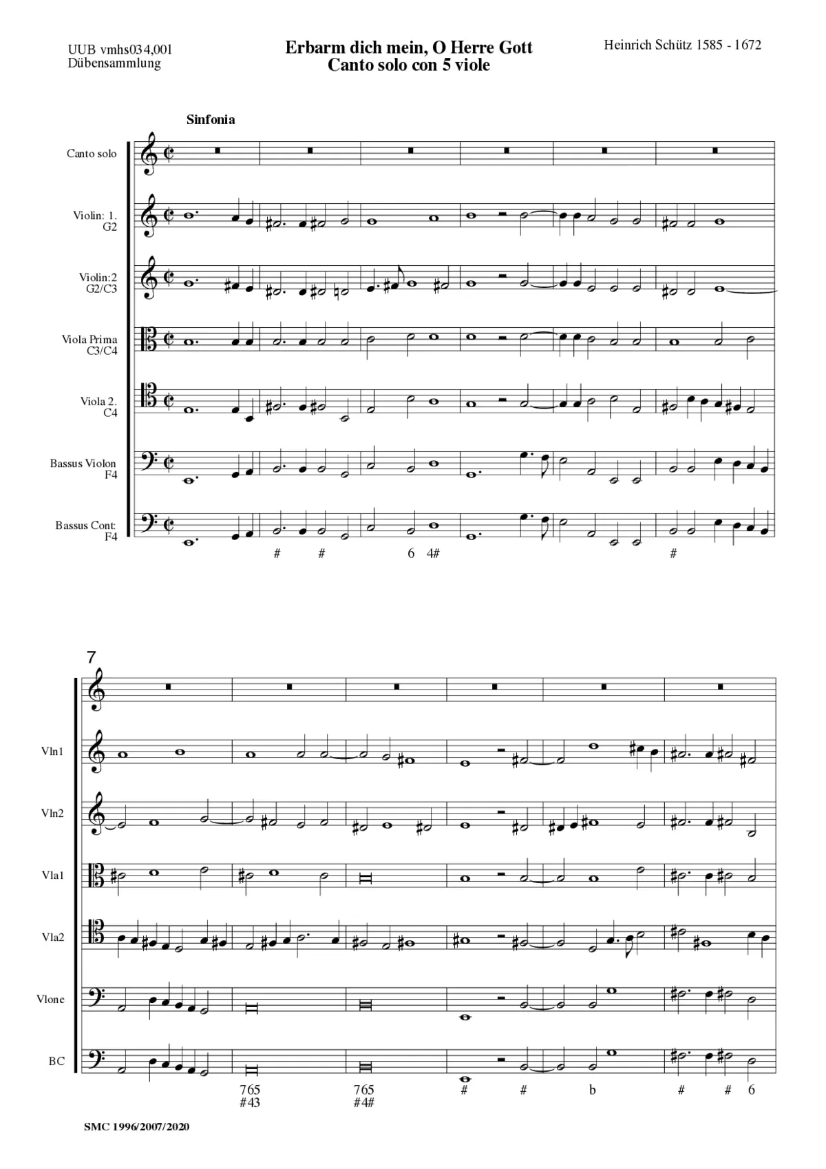 Erbarm dich mein, o Herre Gott, SWV 148 - Page 1