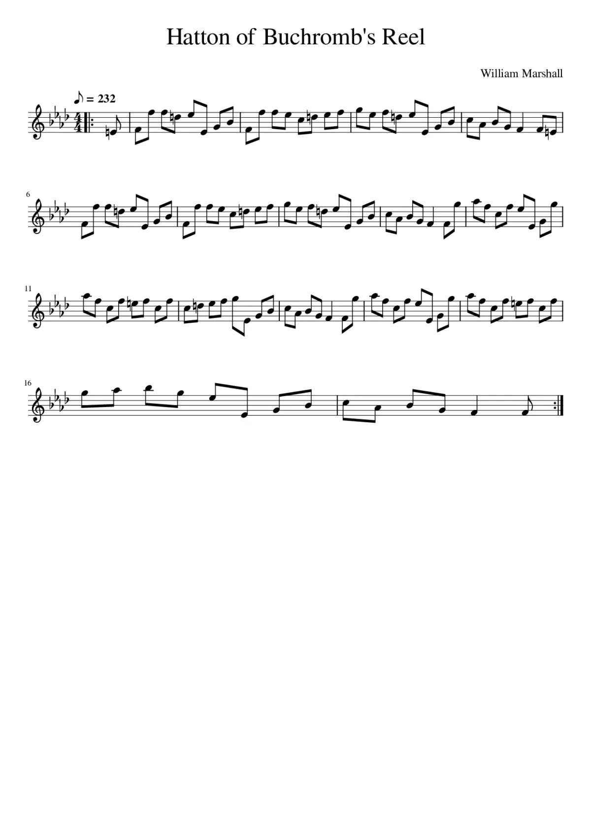 Hatton of Buchromb's Reel - Page 1