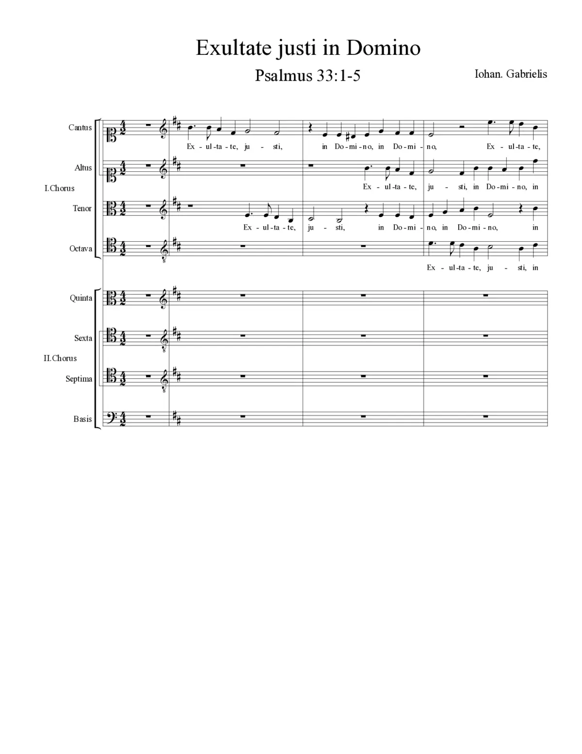 Exultate justi in Domino - Page 1