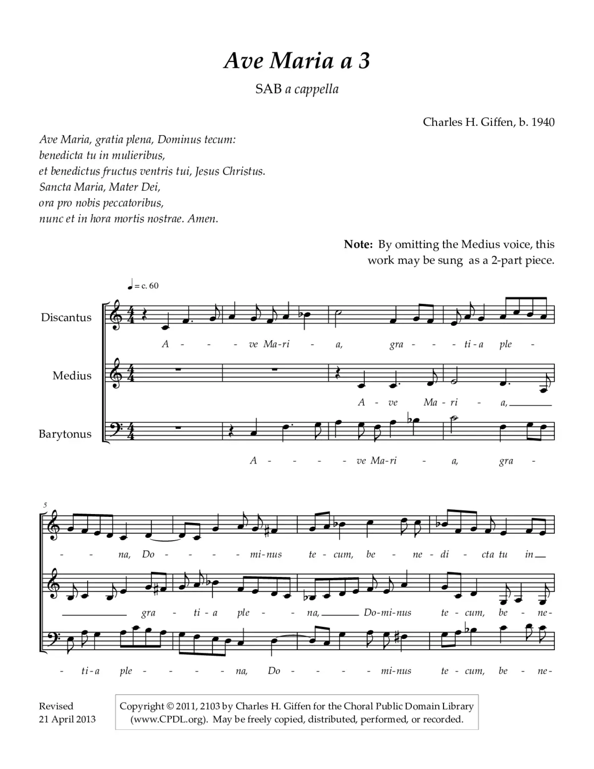 Ave Maria a 3 - Page 1