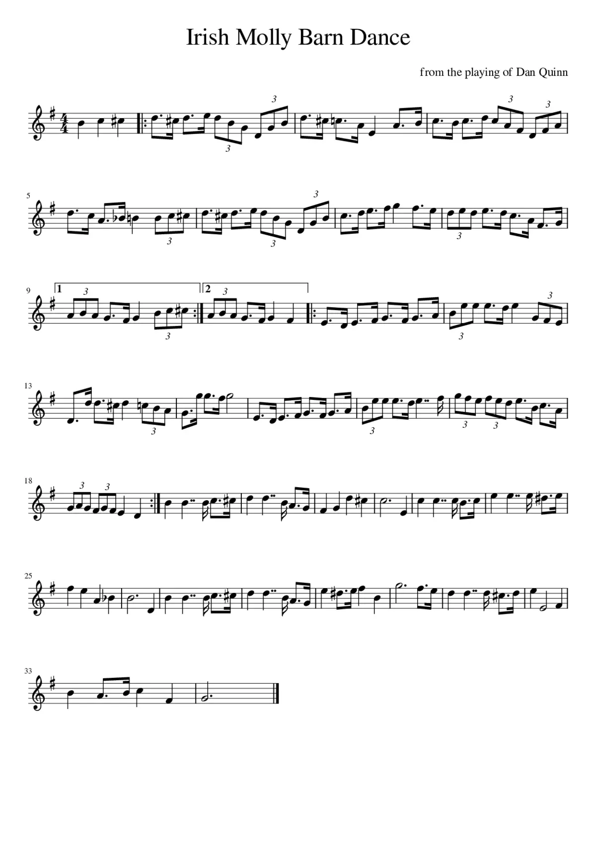 Irish Molly Barn Dance - Page 1