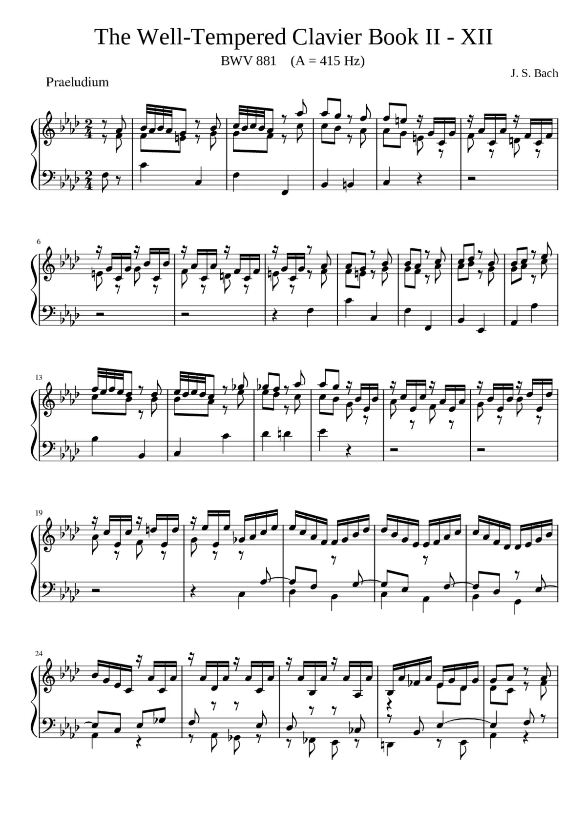 Prelude and Fugue in F minor BWV 881 - Page 1