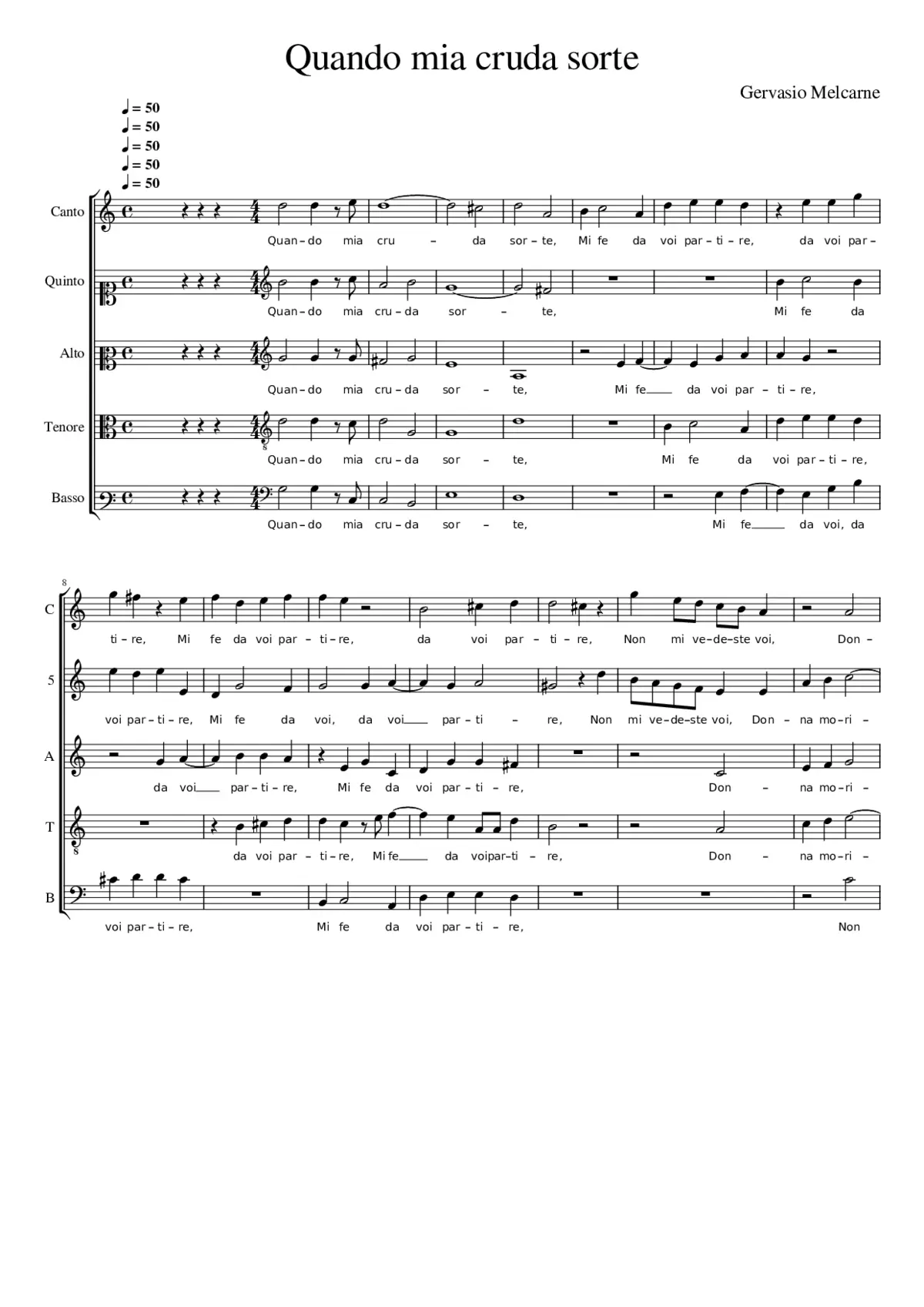 Quando mia cruda sorte - Page 1