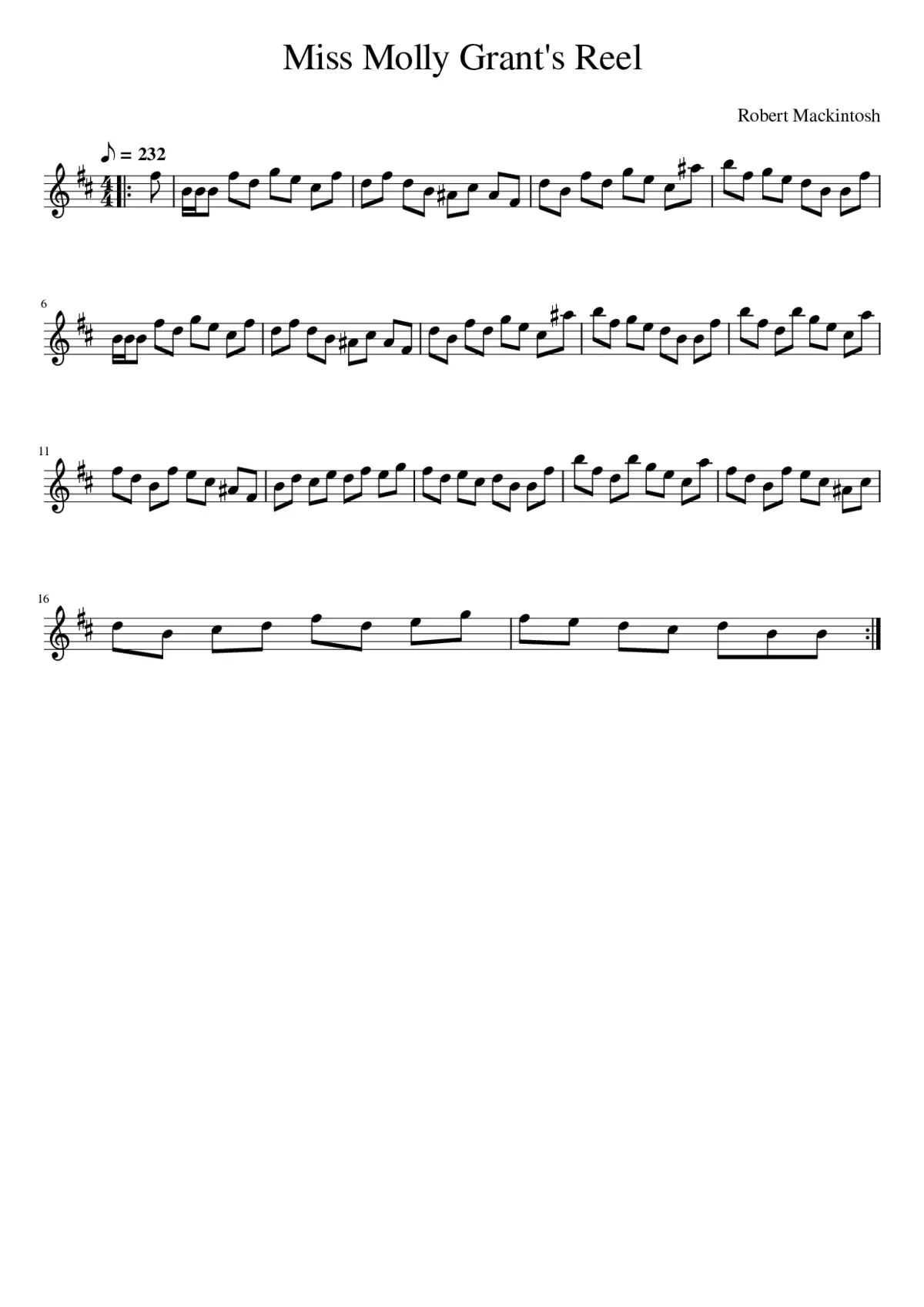 Miss Molly Grant's Reel - Page 1