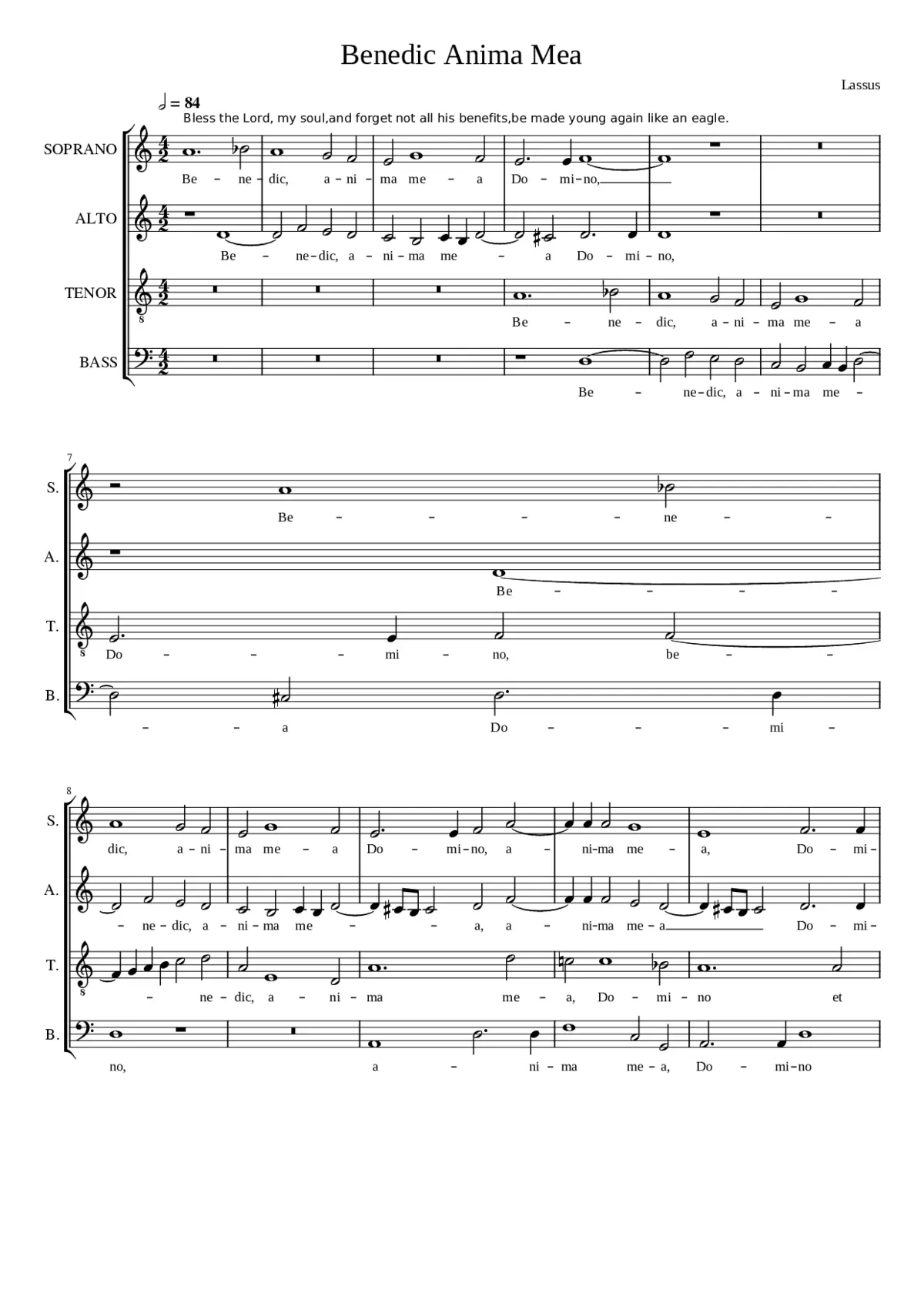 Benedic anima mea Domino - Page 1