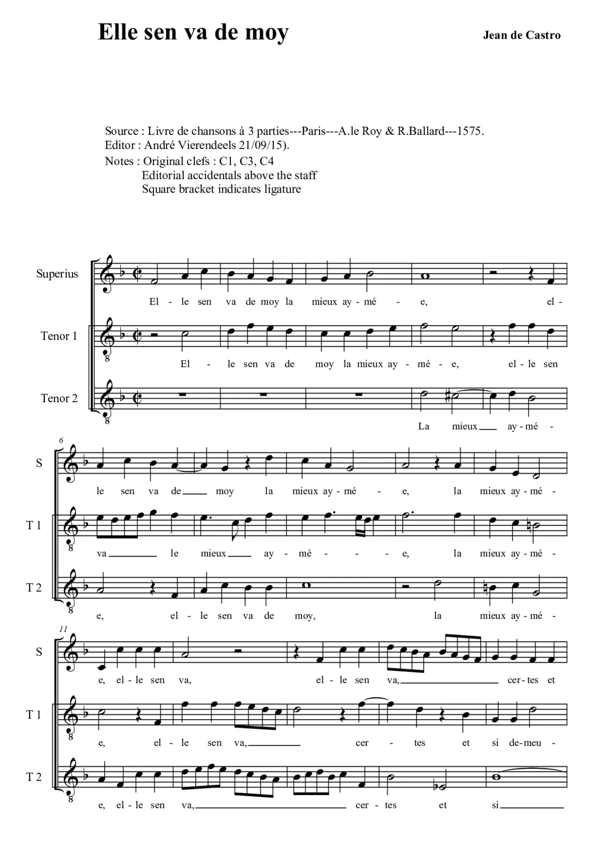 Elle s'en va de moi - Page 1