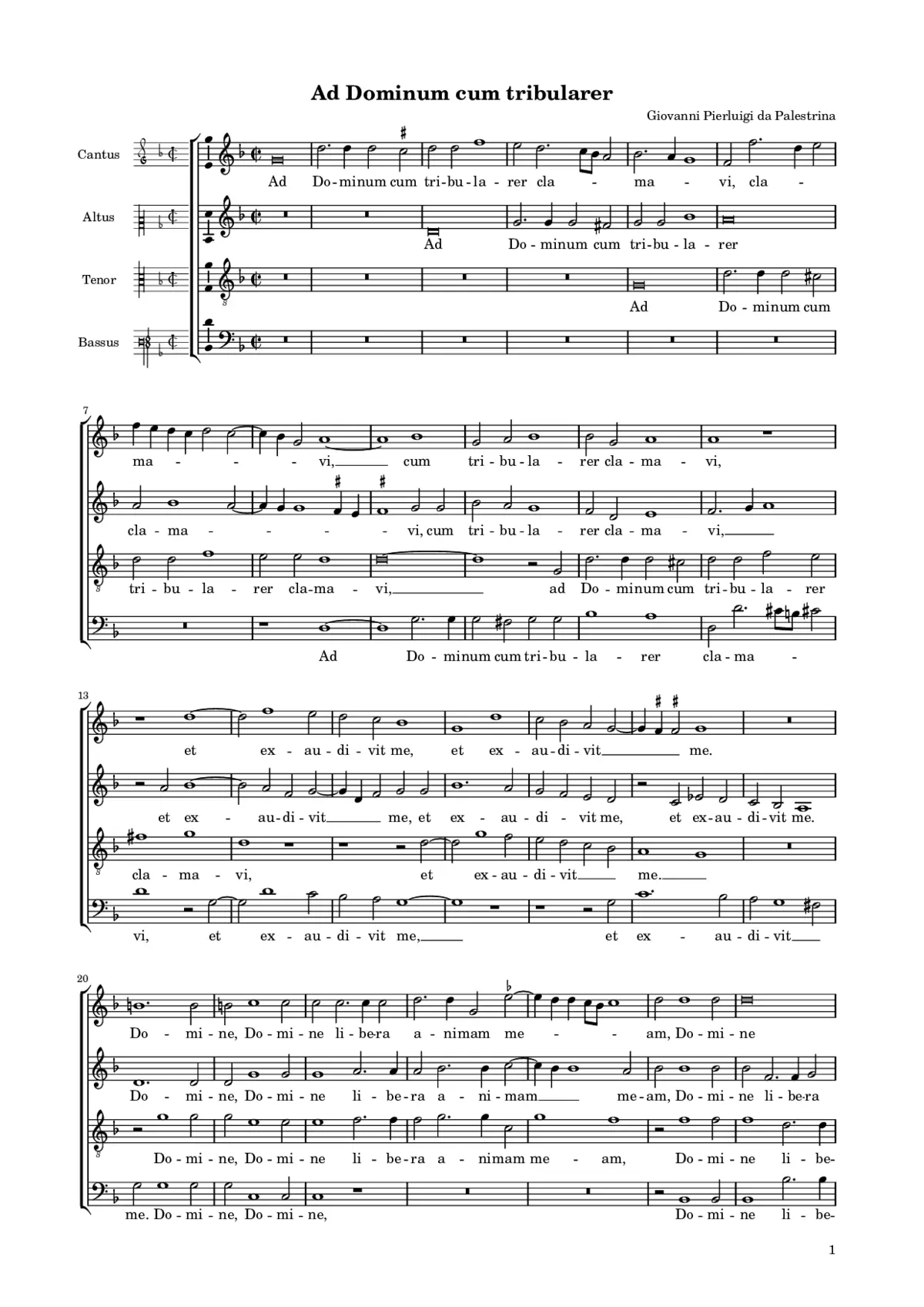 Ad Dominum cum tribularer - Page 1