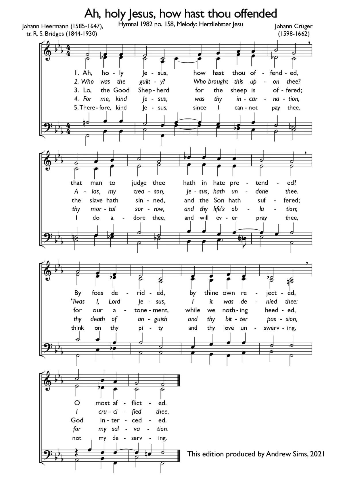 Ah, holy Jesus, how hast thou offended - Page 1