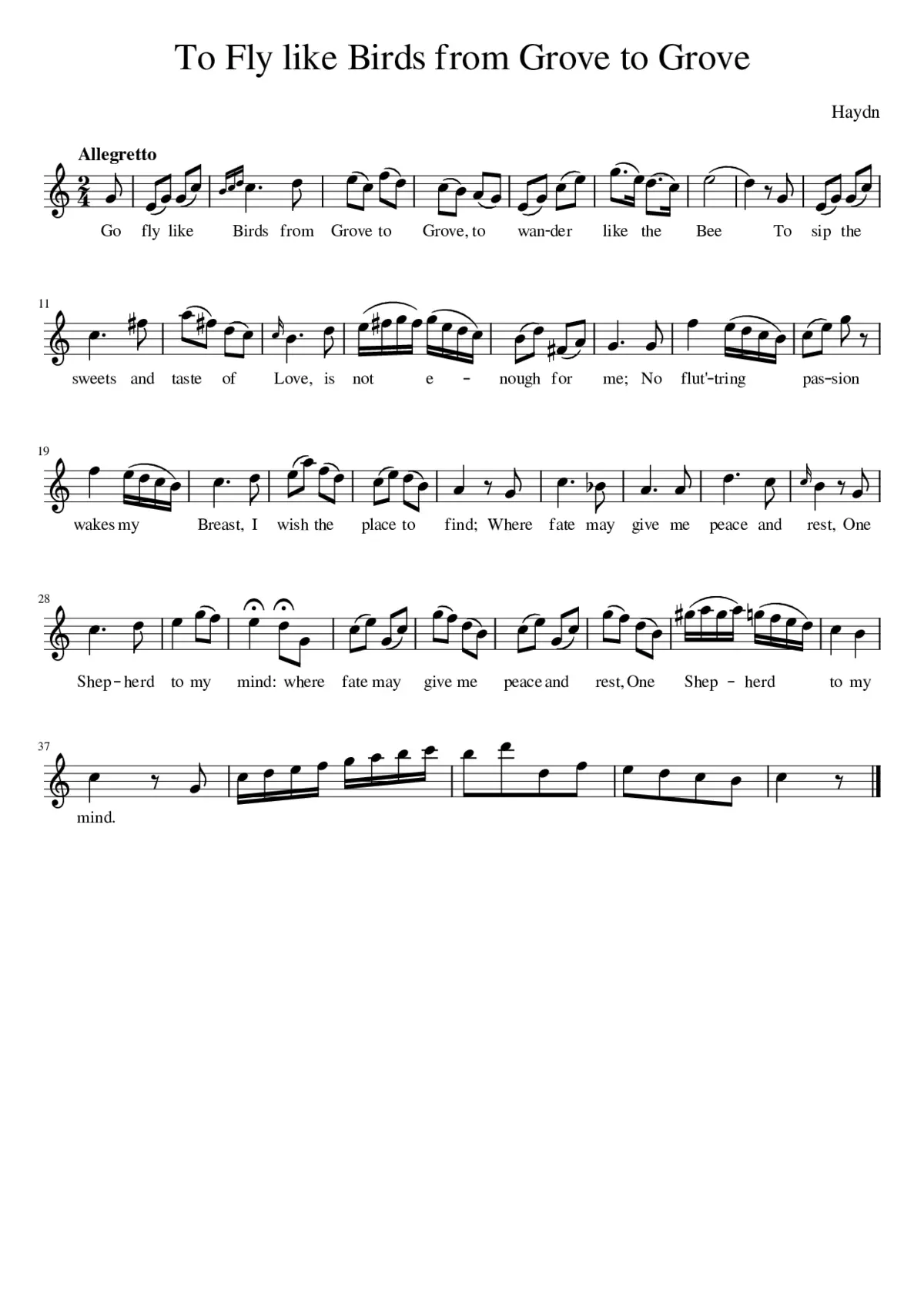 To Fly like Birds from Grove to Grove - Page 1