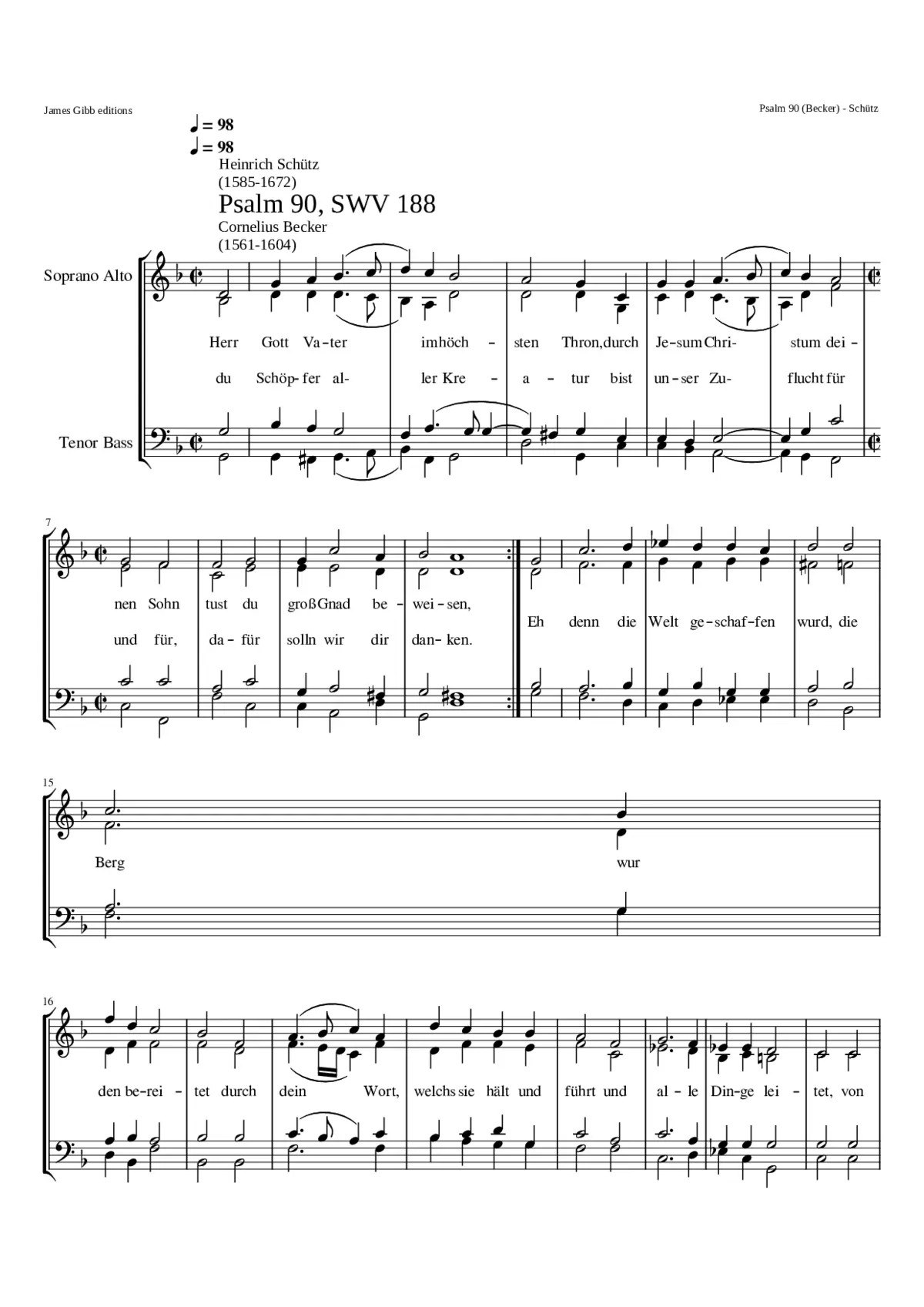 Herr Gott Vater im höchsten Thron SWV 188 - Page 1