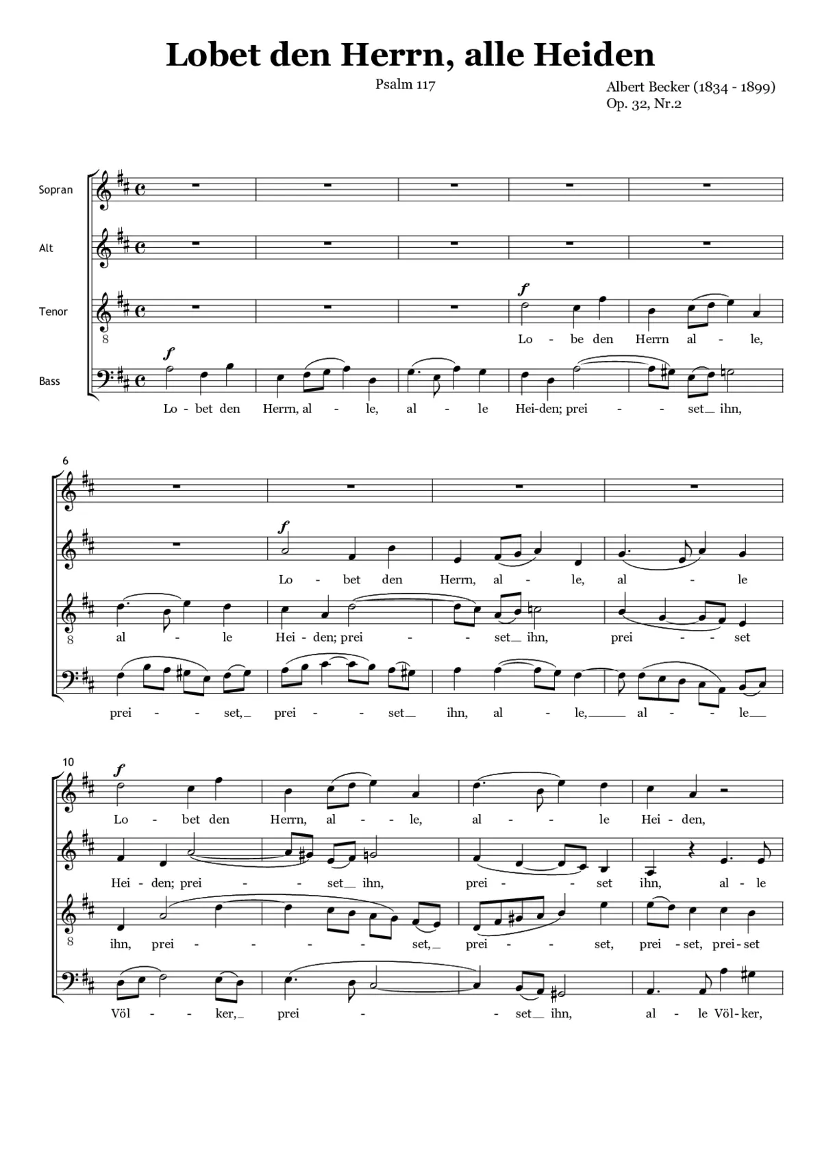 Lobet den Herrn, alle Heiden - Page 1