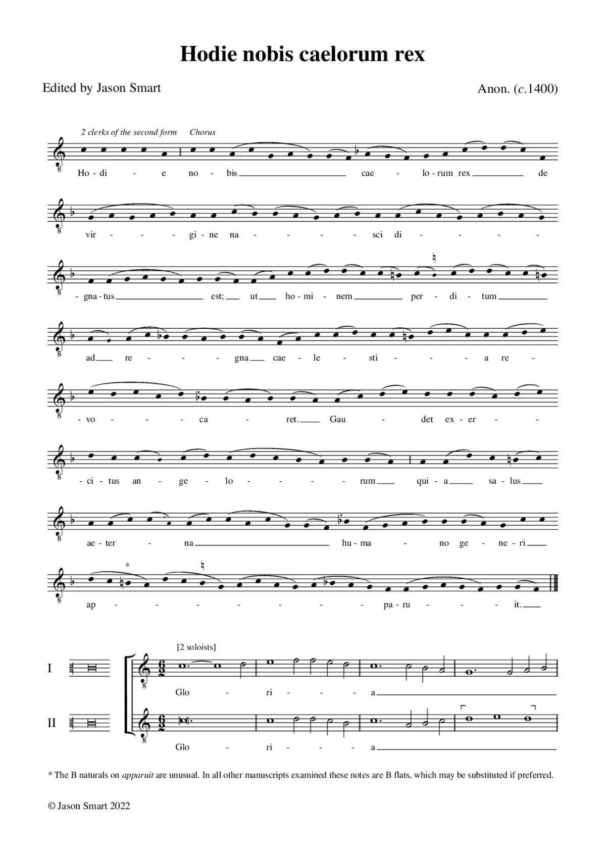 Hodie nobis caelorum - Page 1