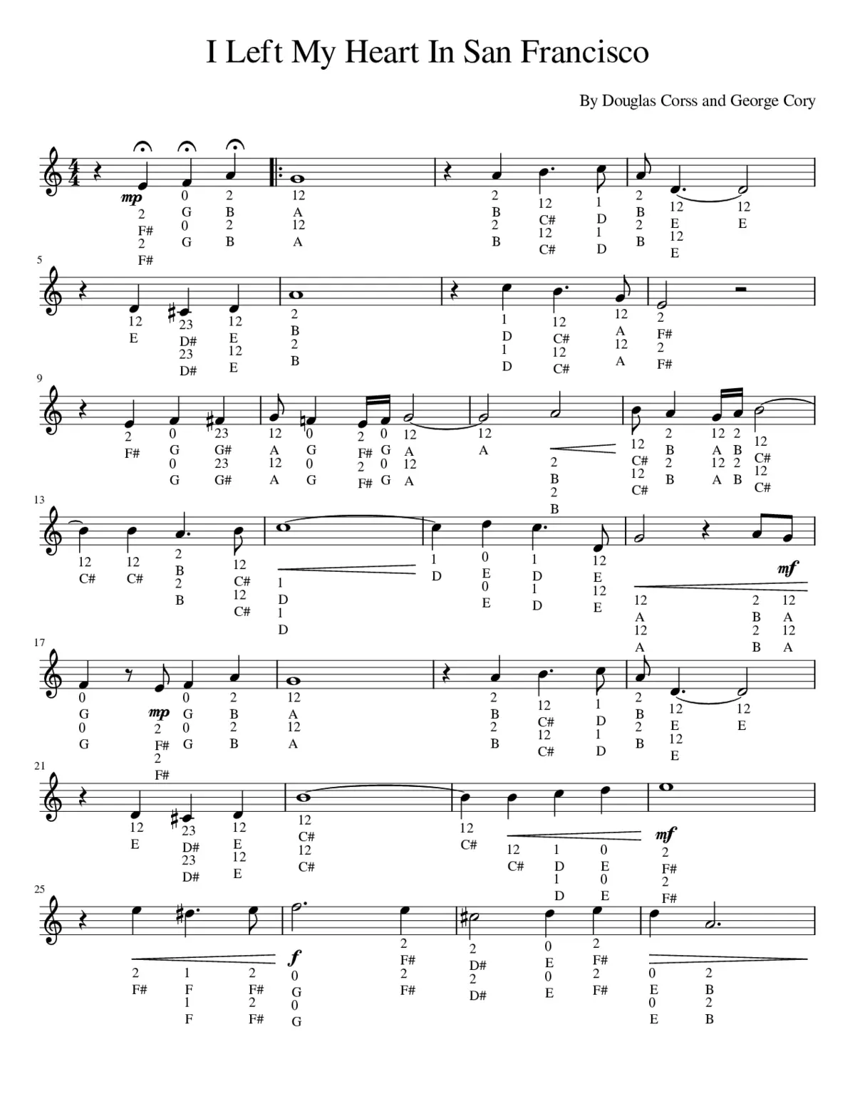 I Left My Heart In San Francisco - Page 1