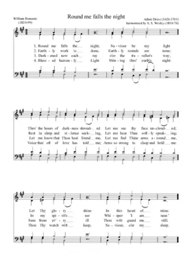 Round me falls the night