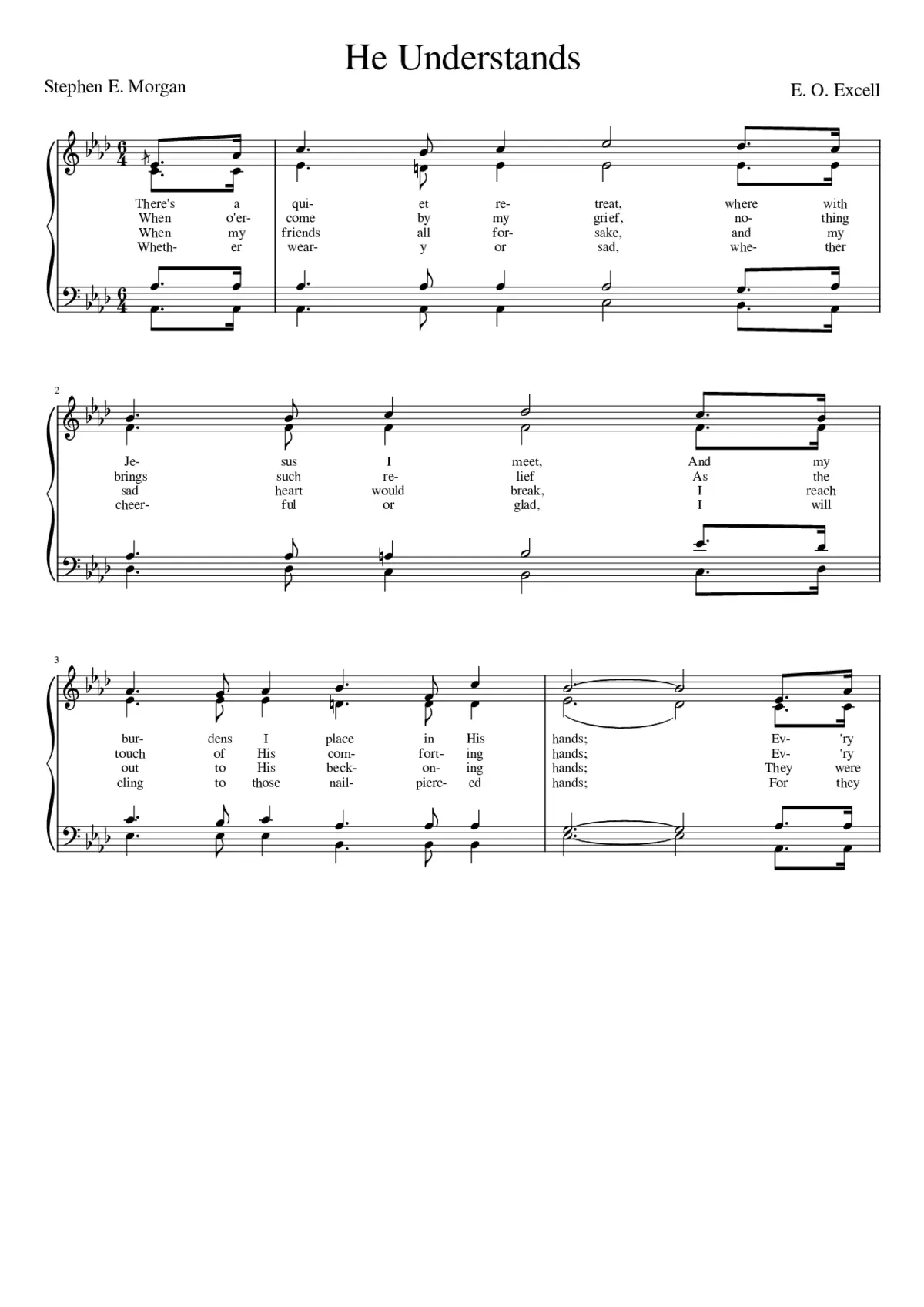 There's a quiet retreat where with Jesus I meet (Excell) - Page 1