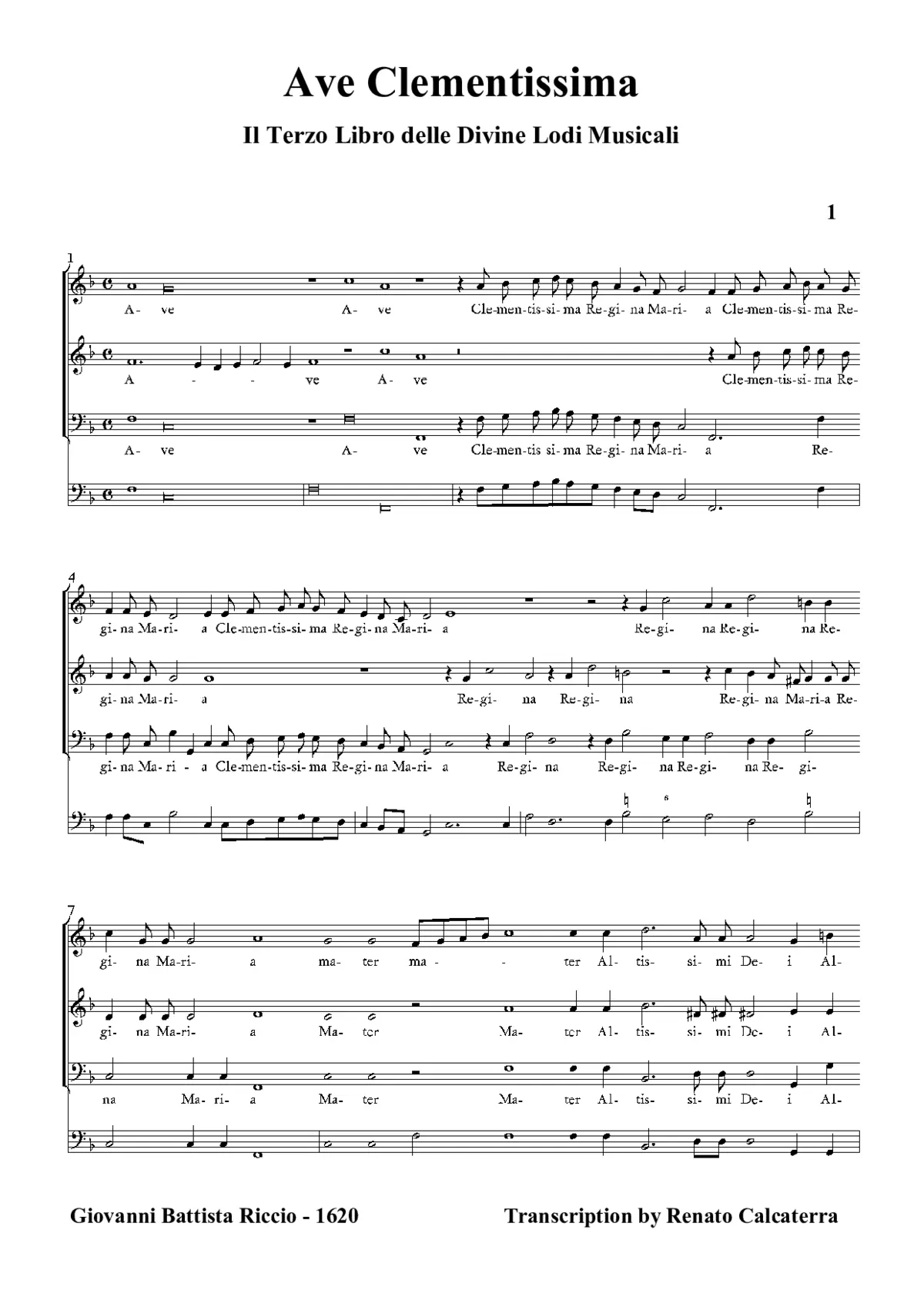 Ave Clementissima - Page 1