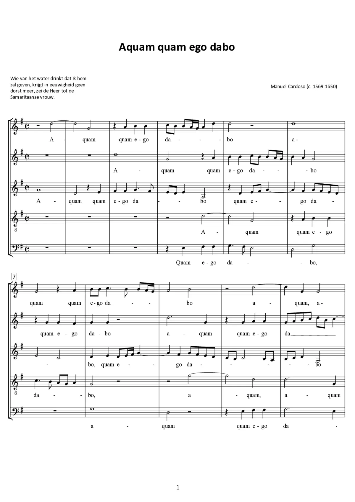 Aquam quam ego dabo - Page 1