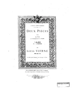 Deux pièces pour alto (ou violoncelle) et piano