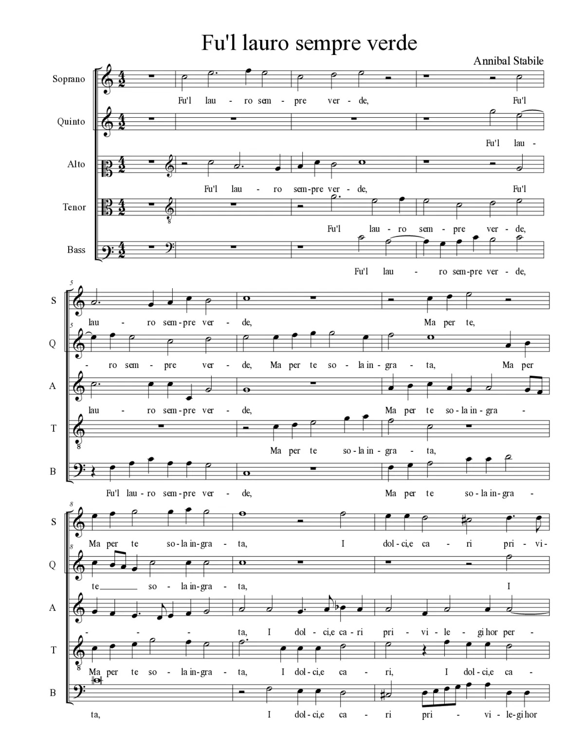 Fu'l lauro sempre verde - Page 1