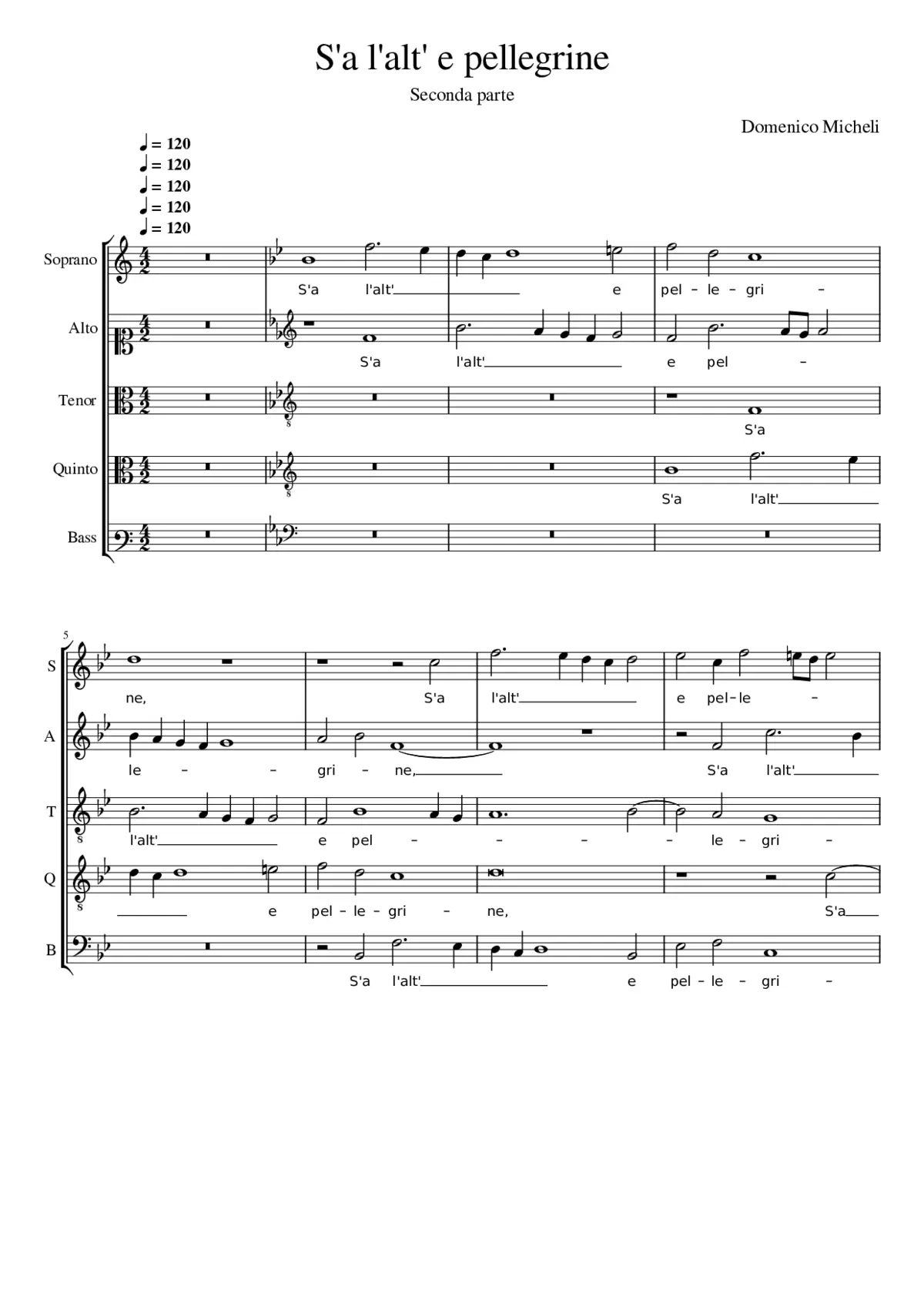 S'a l'alt' e pellegrine - Page 1