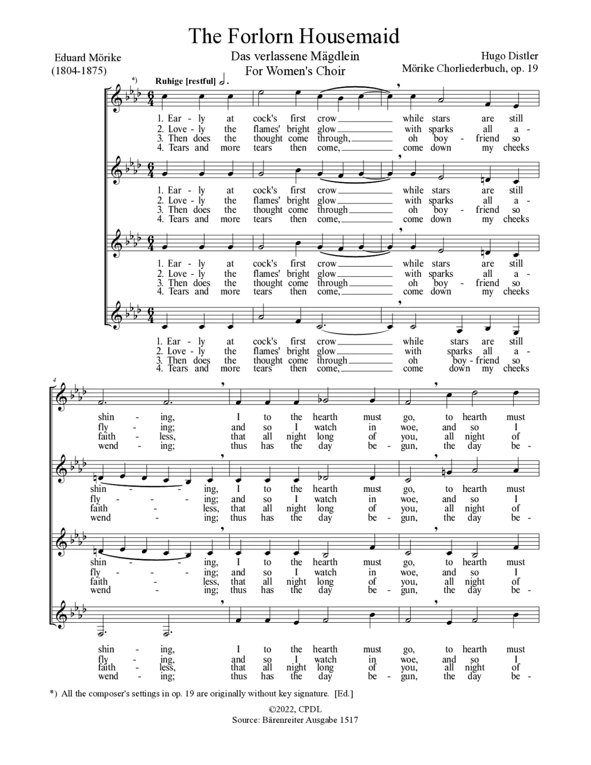 Das verlassene Mägdlein - Page 1