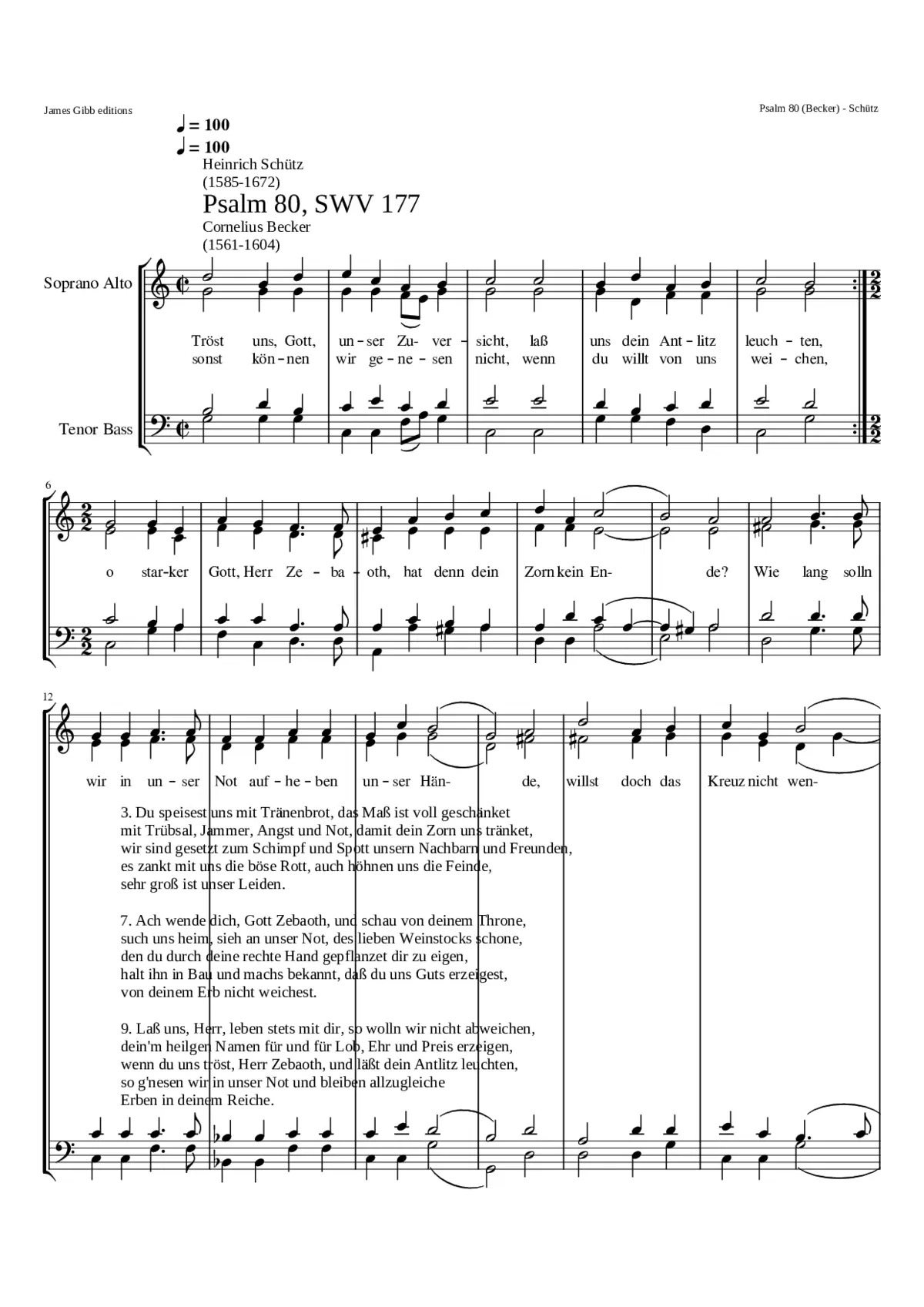 Tröst uns Gott unser Zuversicht SWV 177 - Page 1