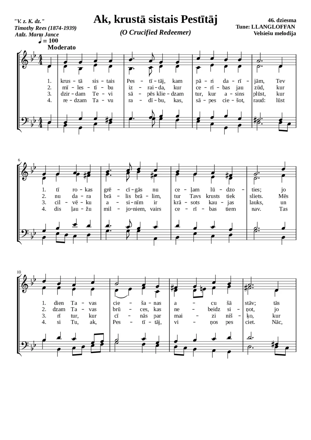 Ak krustÄ sistais PestÄtÄj (O Crucified Redeemer) - Page 1