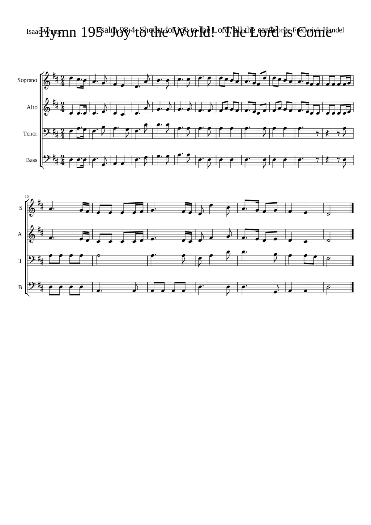Joy to the World! The Lord is Come - Page 1