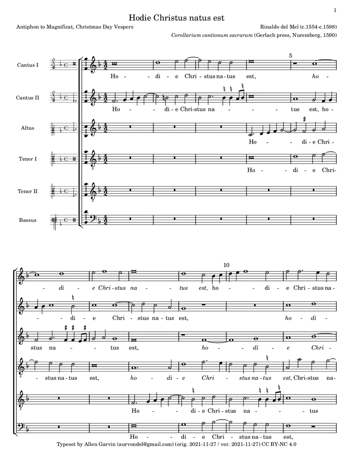 Hodie Christus natus est - Page 1