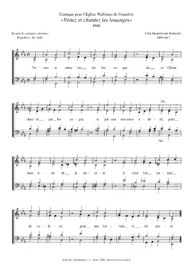 Cantique pour l'Eglise Wallonne de Francfort