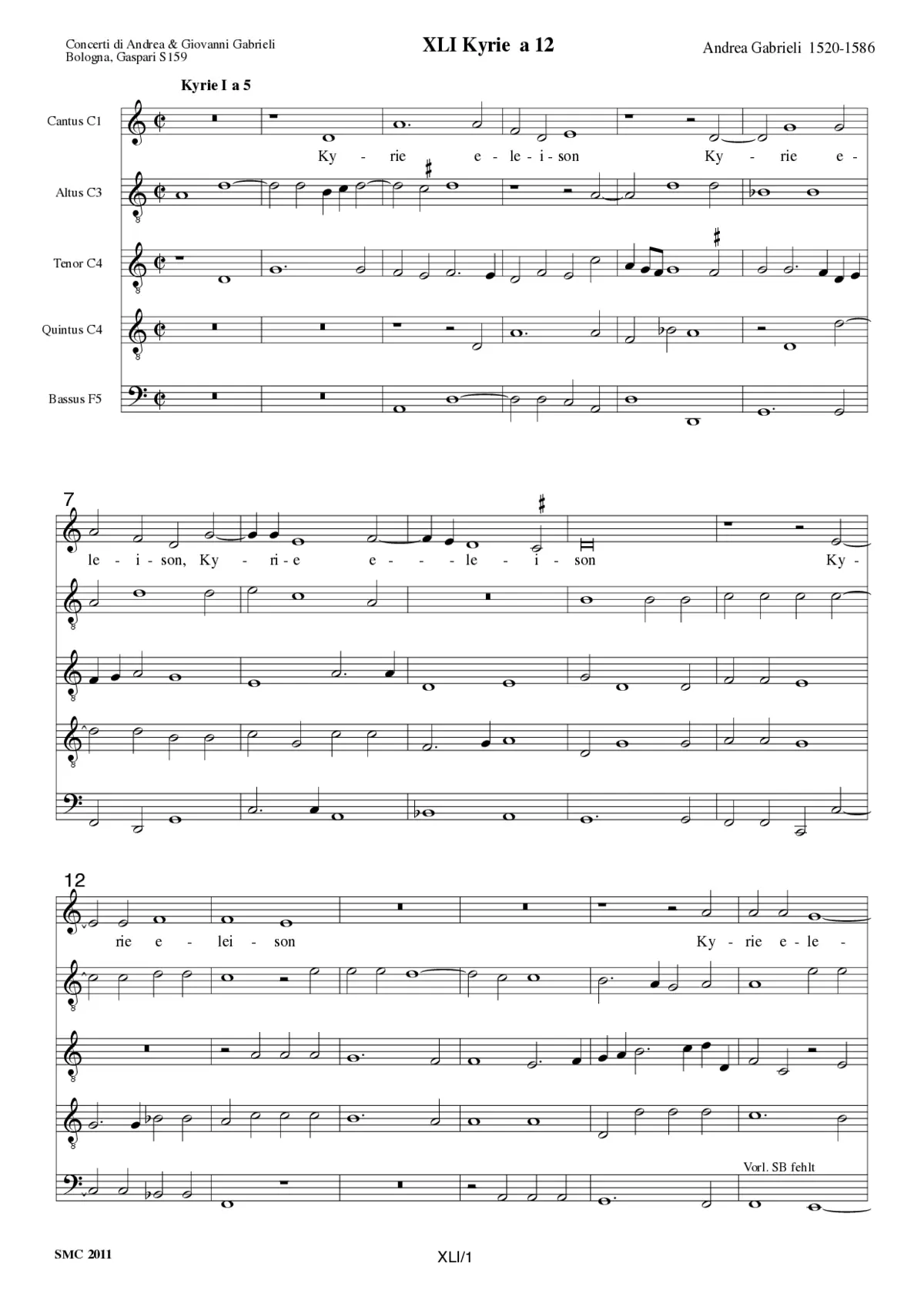 Kyrie a 5, a 8, a 12 - Page 1