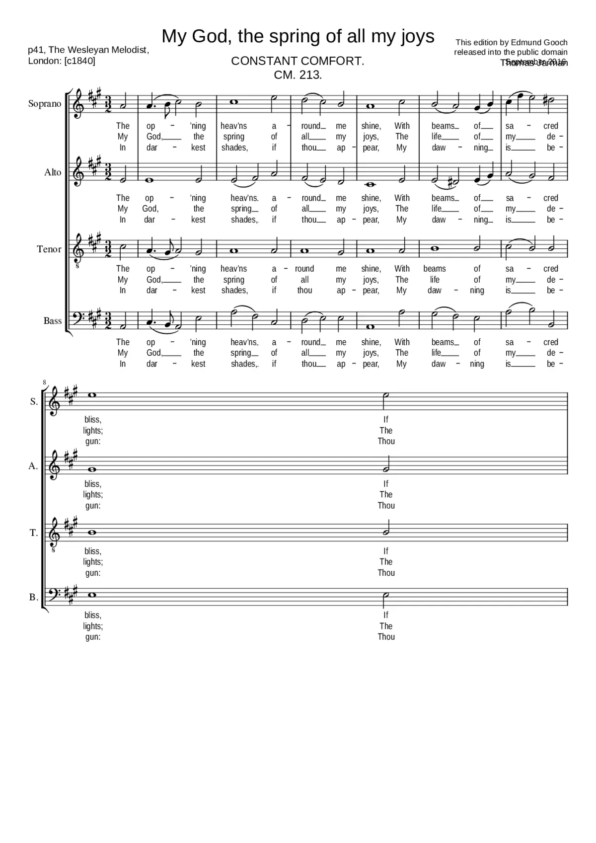 My God the spring of all my joys - Page 1