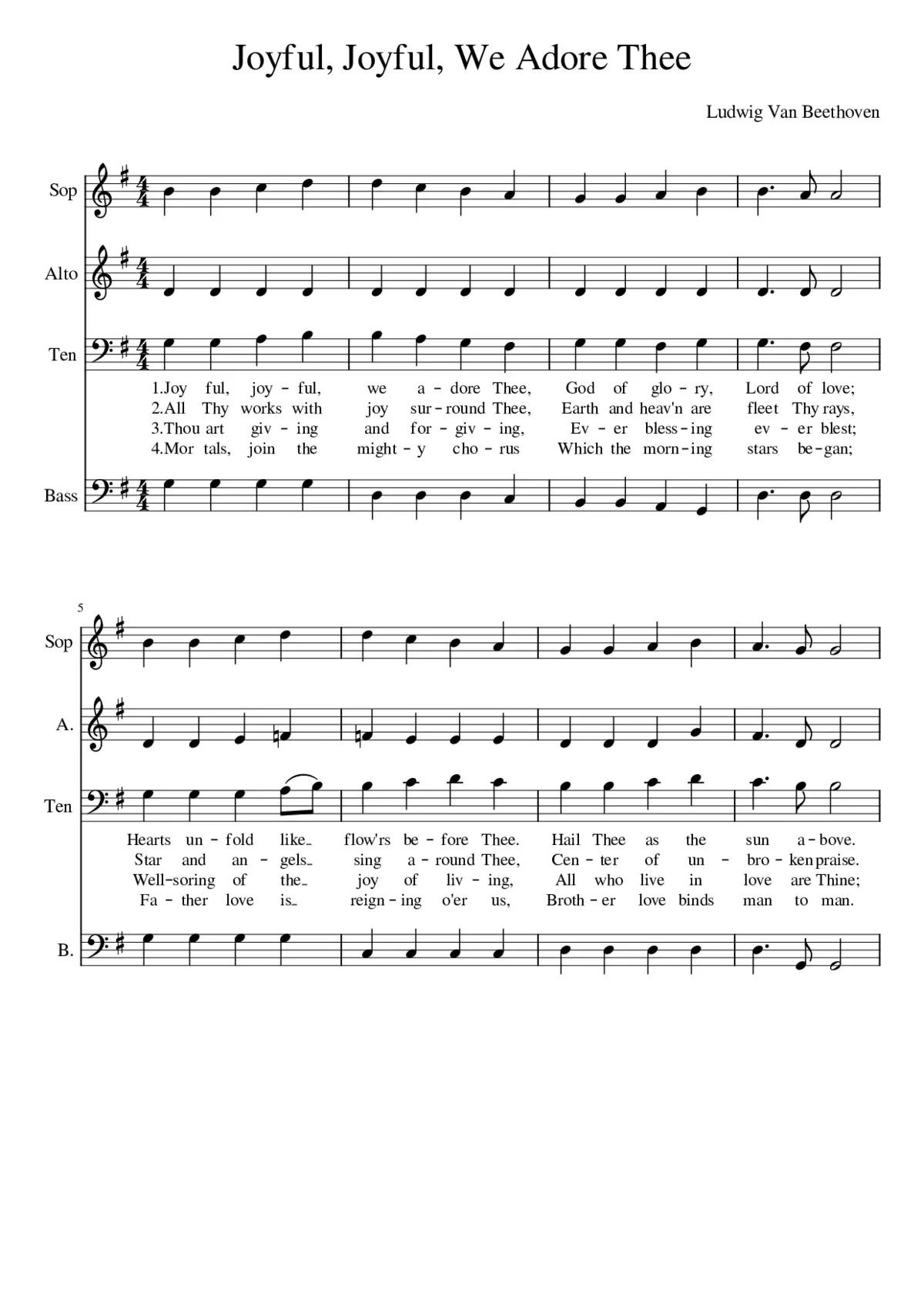 Joyful Joyful We Adore Thee - Page 1