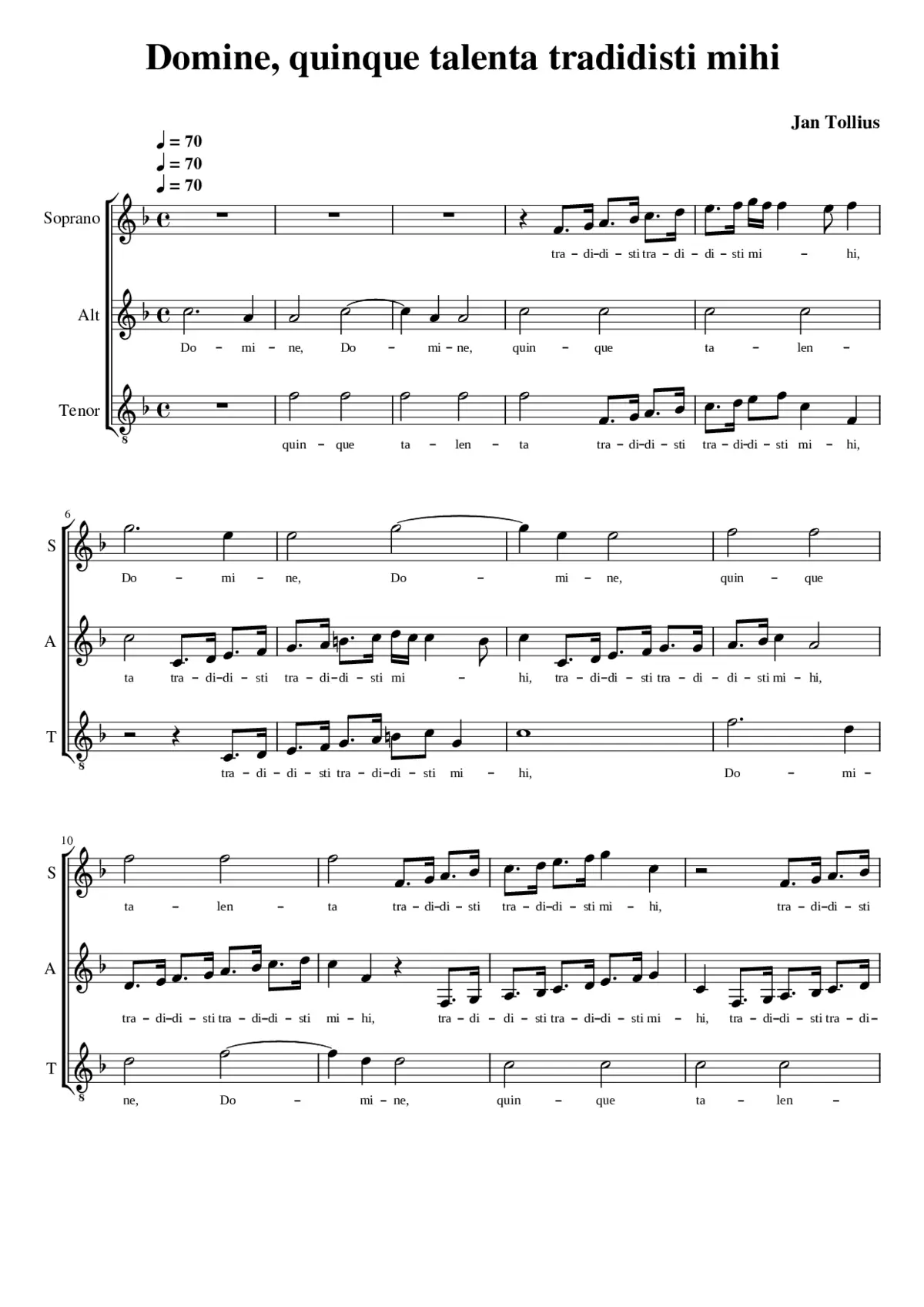 Domine quinque talenta tradidisti mihi - Page 1