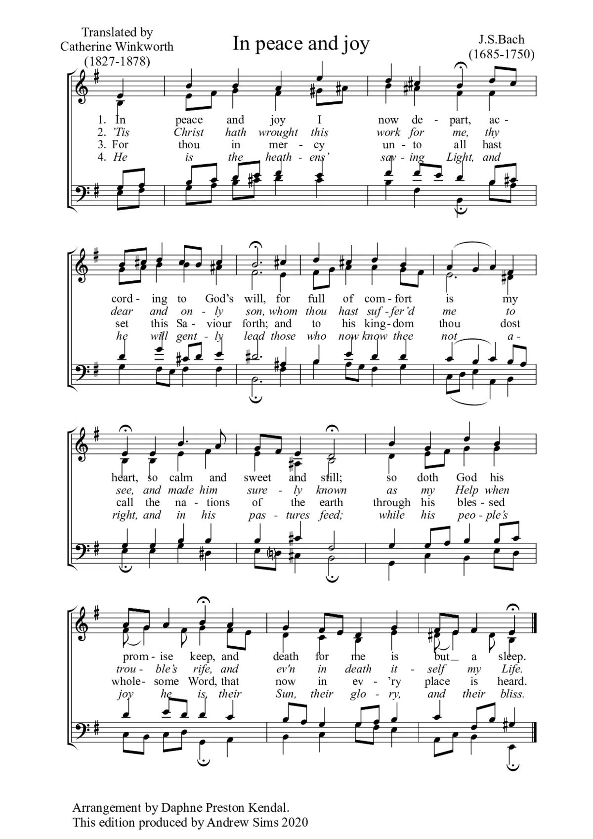 In peace and joy, BWV 125.6 - Page 1