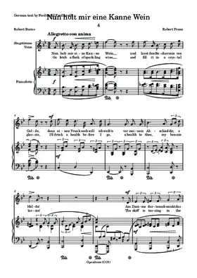 Nun holt mir eine Kanne Wein