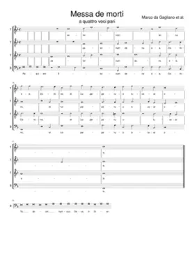 Messa de morti a quattro voci pari - Marco da Gagliano