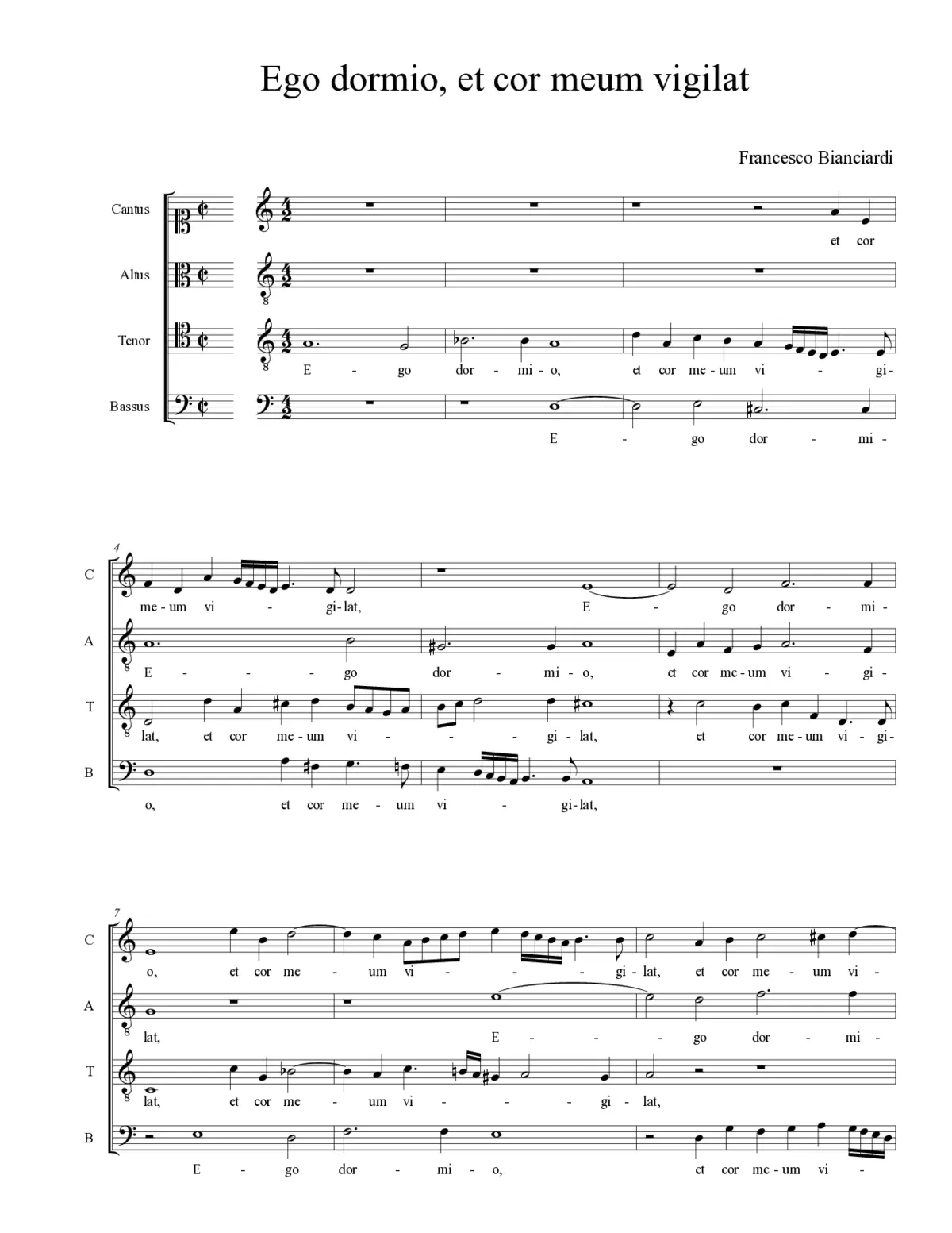 Ego dormio, et cor meum vigilat - Page 1